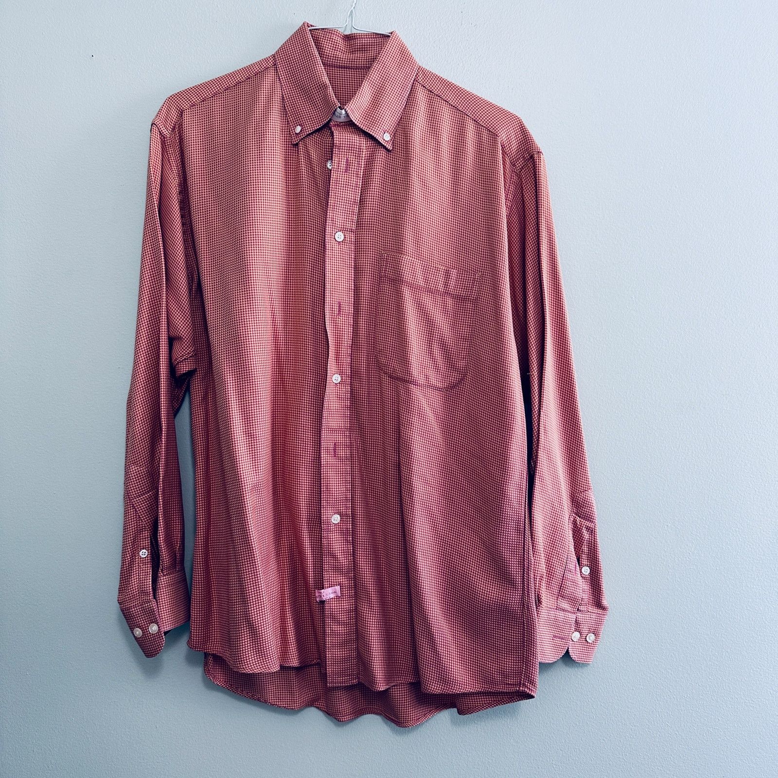 Burberry Vintage Burberry orange houndstooth button down Size US M / EU 48-50 / 2 - 2 Thumbnail