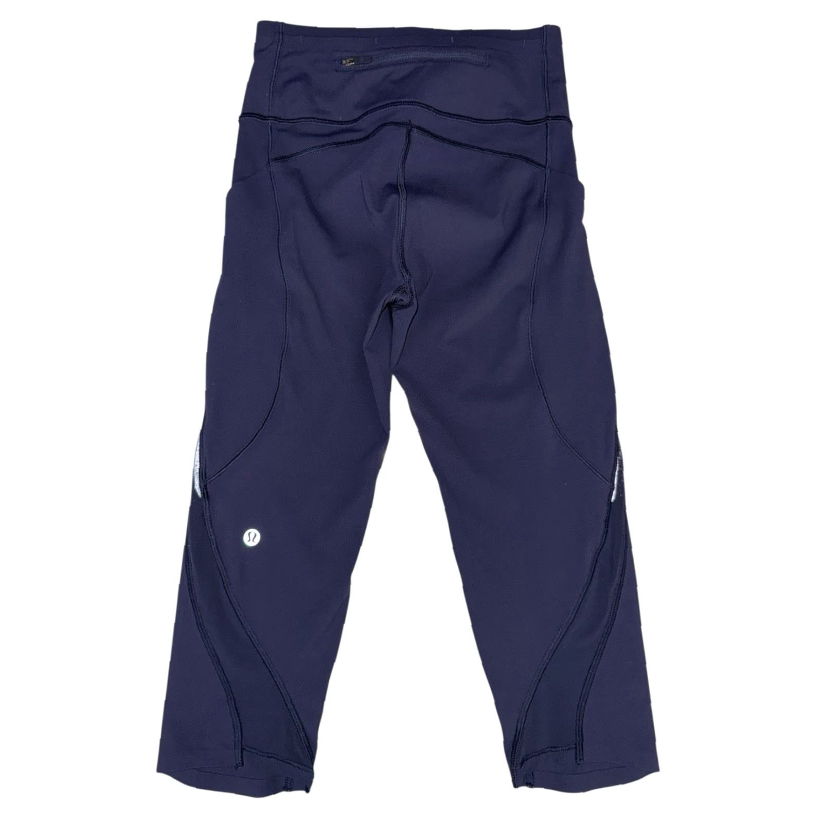 Lululemon Lululemon Pace Perfect Crop Leggings Midnight Navy Run Gym Jog Yoga Size 4 Womens Crop Leggings Blue Size 27" / US 4 / IT 40 - 2 Thumbnail