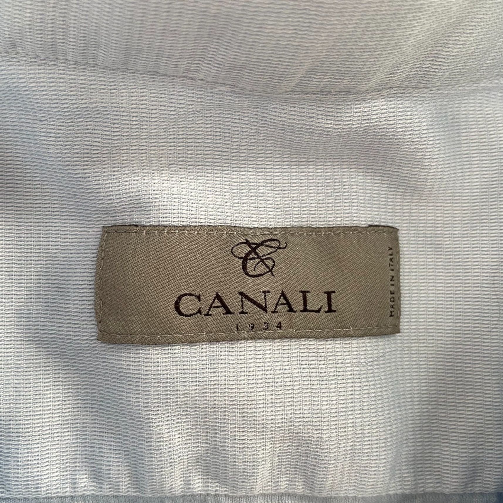 Canali VINTAGE Canali Shirt Adult 17 Blue Button-Up Long Sleeve Cotton Italy Classic Mens Size US XL / EU 56 / 4 - 5 Thumbnail