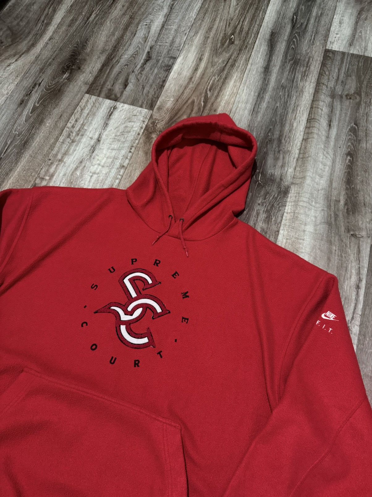 Nike Vintage Nike Supreme Court Fleece BigLogo Hoodie Oversized Size US XXL / EU 58 / 5 - 4 Thumbnail