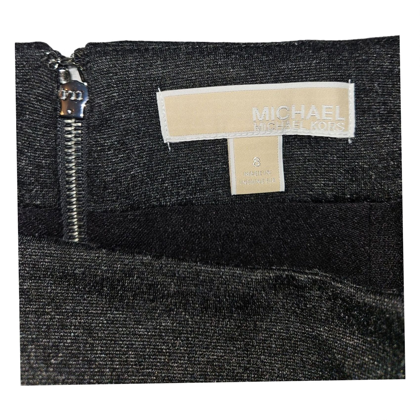 Michael Kors VINTAGE Michael Kors Pencil Skirt Women's 8 Gray 1/4 Zip Slit Zipper Accents Preppy Size 30" / US 8 / IT 44 - 2 Thumbnail