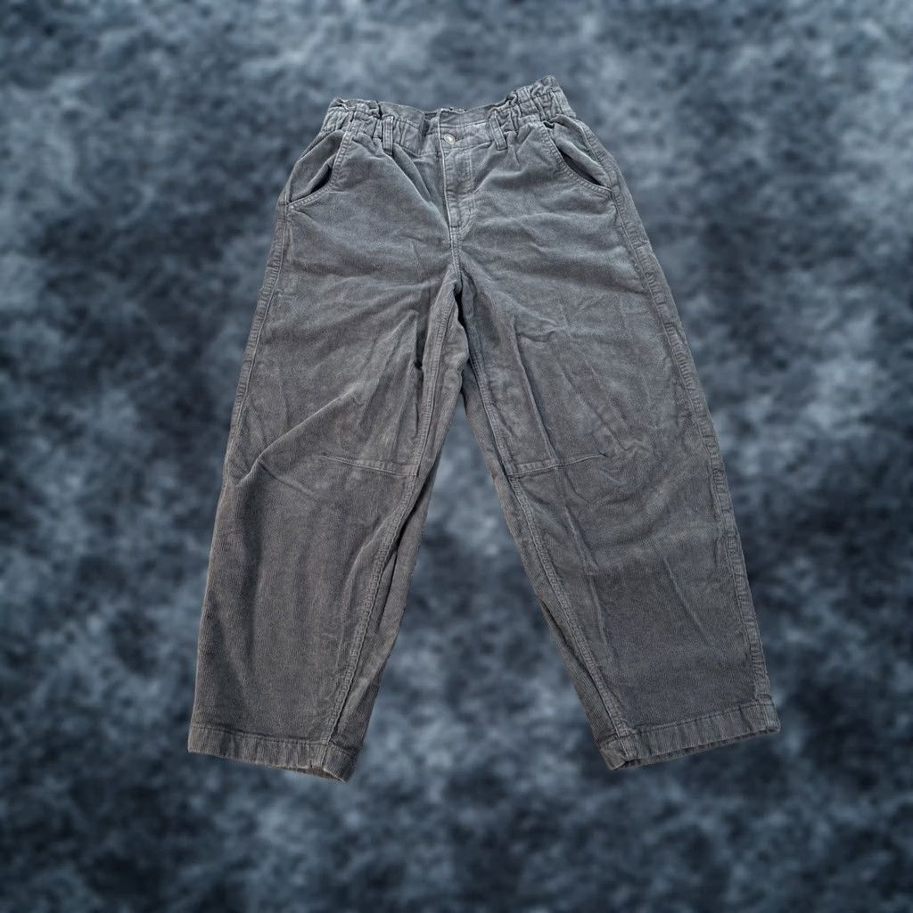American Eagle Outfitters American Eagle Outfitters Pants Women 4 Short Blue Corduroy Barrel Leg High Rise Paper Bag Ankle Pocket Ruffle Size 28" / US 6 / IT 42 - 1 Thumbnail
