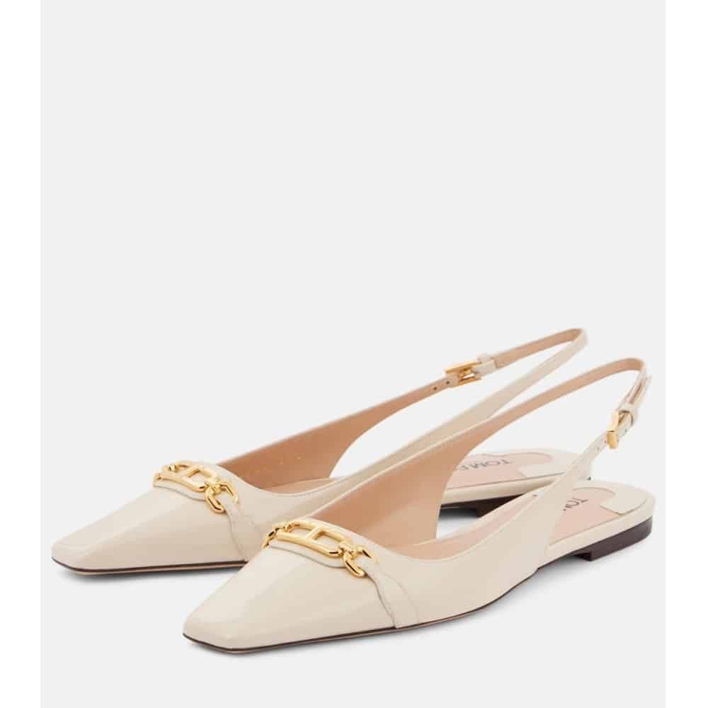 Tom Ford o1loc1c1125 W3556 Slingback Ballerina Flats in White Size US 9 / IT 39 - 4 Thumbnail