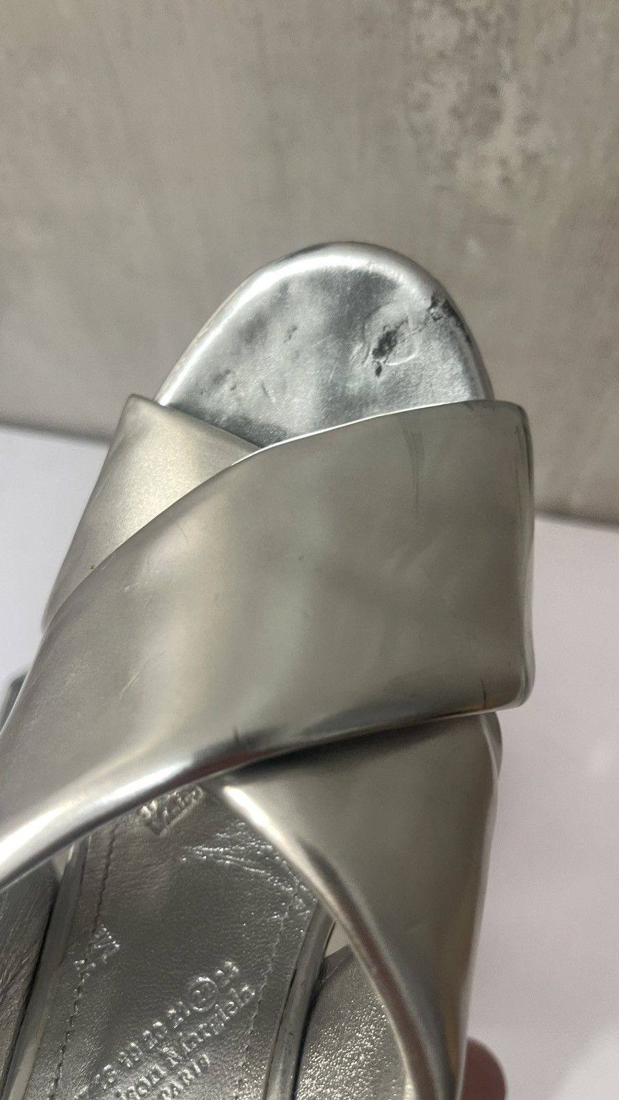 Maison Margiela Maison margiela silver crossover heels Size US 7 / IT 37 - 9 Thumbnail