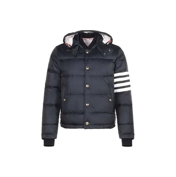 Thom Browne Thom Browne Striped Hooded Down Jacket for Men Size US S / EU 44-46 / 1 - 1 Thumbnail