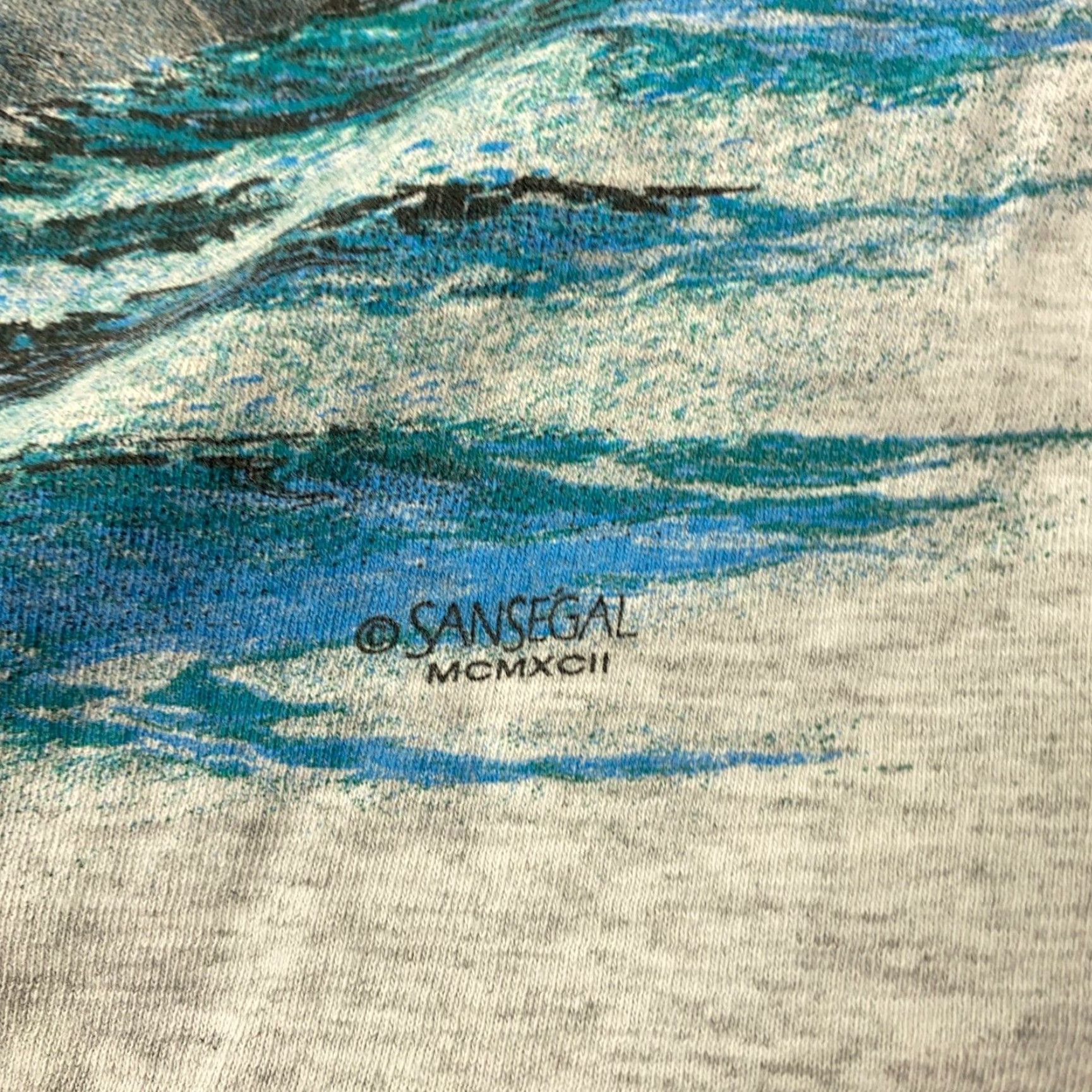Vintage VINTAGE Sansegal Mens XL T-Shirt Short Sleeve Gray Nautical Ocean Sea Life 90s Made in USA Size US XL / EU 56 / 4 - 5 Thumbnail