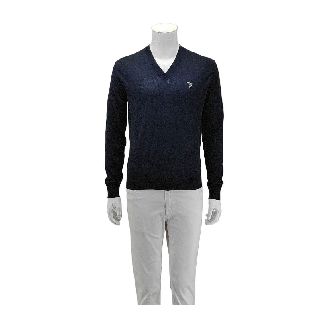 Prada Prada Wool V-Neck Sweater Blue Size S Size US S / EU 44-46 / 1 - 1 Thumbnail