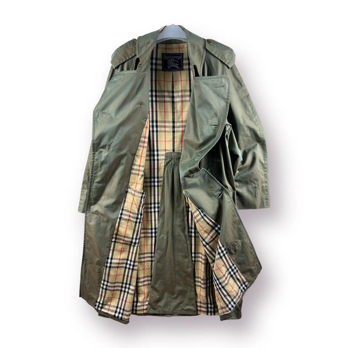 Burberry Prorsum 🔥 VTG DISTRESSED BURBERRYS NOVA CHECKED LUXURY TRENCHCOAT Size US M / EU 48-50 / 2 - 1 Thumbnail