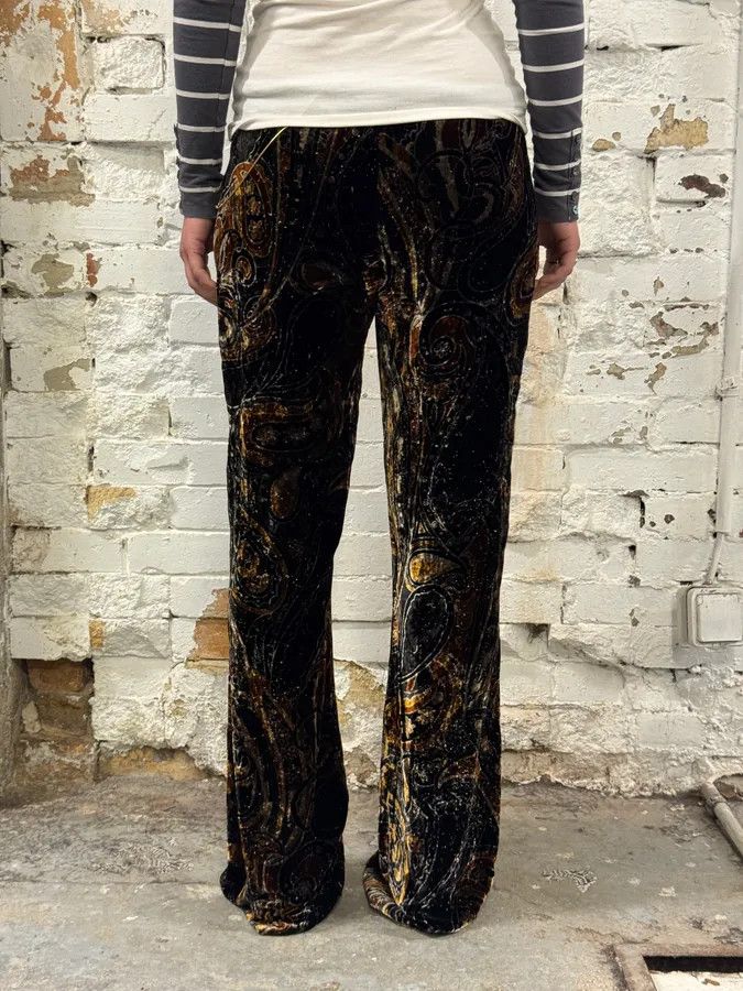 Roberto Cavalli 2000s Cavalli Velvet Dark Orange Pants Size 28" / US 6 / IT 42 - 4 Thumbnail