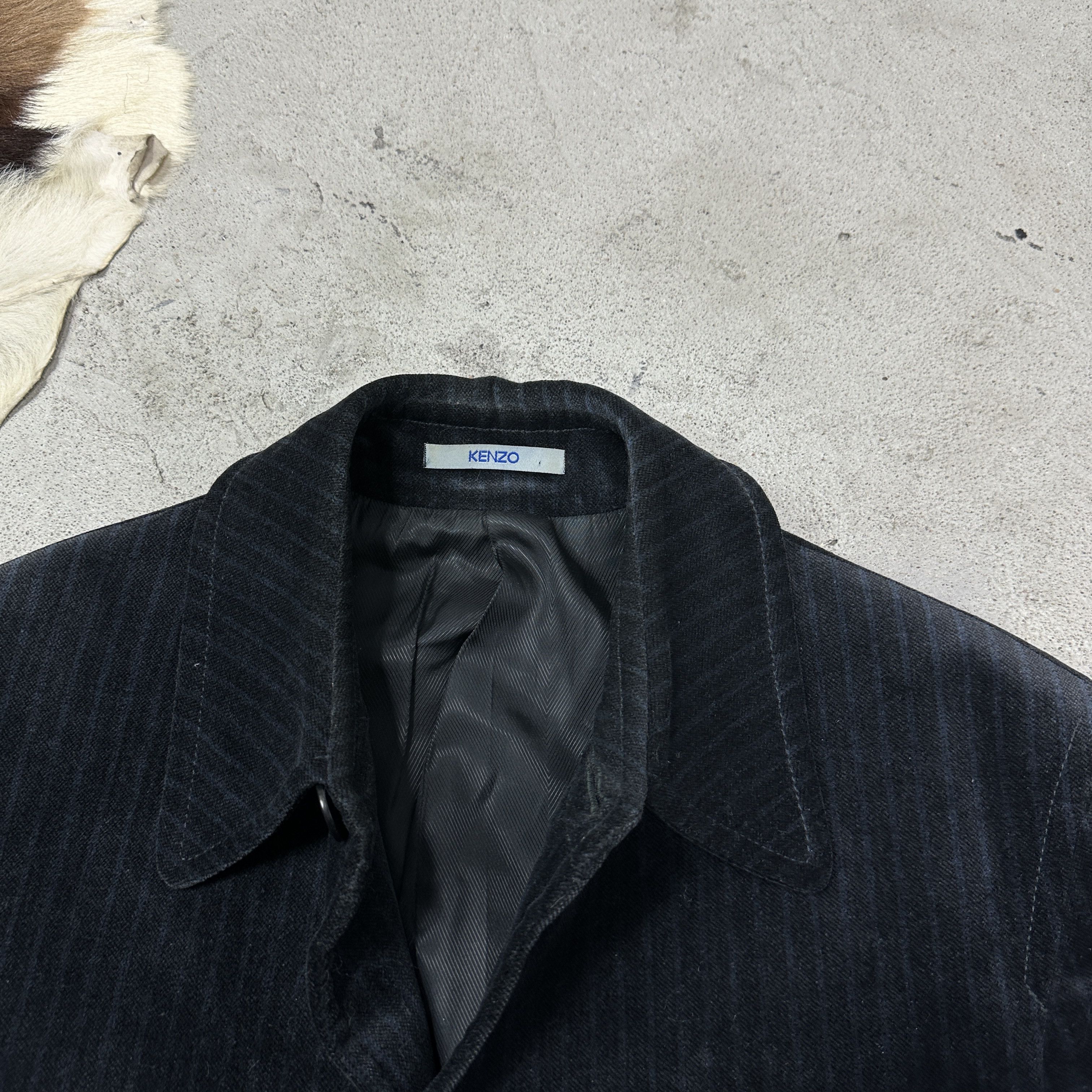 Kenzo Vintage Avant Garde Striped Velvet Kenzo Blazer Y2K Size L / US 10 / IT 46 - 4 Thumbnail