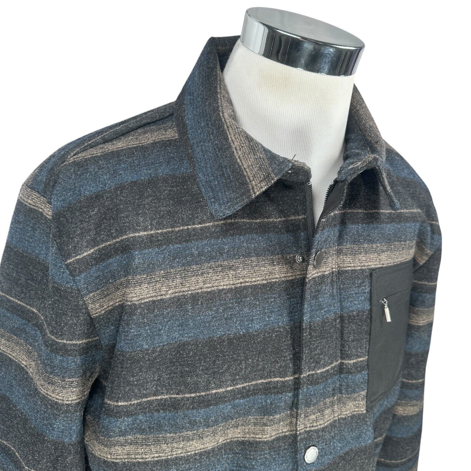 Pendleton Pendleton Jacket Men’s XL Blue Tan Gray Striped Wool Blend Size US XL / EU 56 / 4 - 2 Thumbnail
