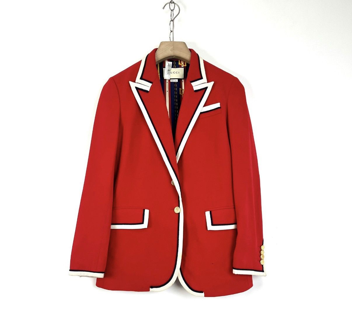 Gucci Gucci / Red Suit Jacket with Metal Buckle K12 Size S / US 4 / IT 40 - 1 Thumbnail
