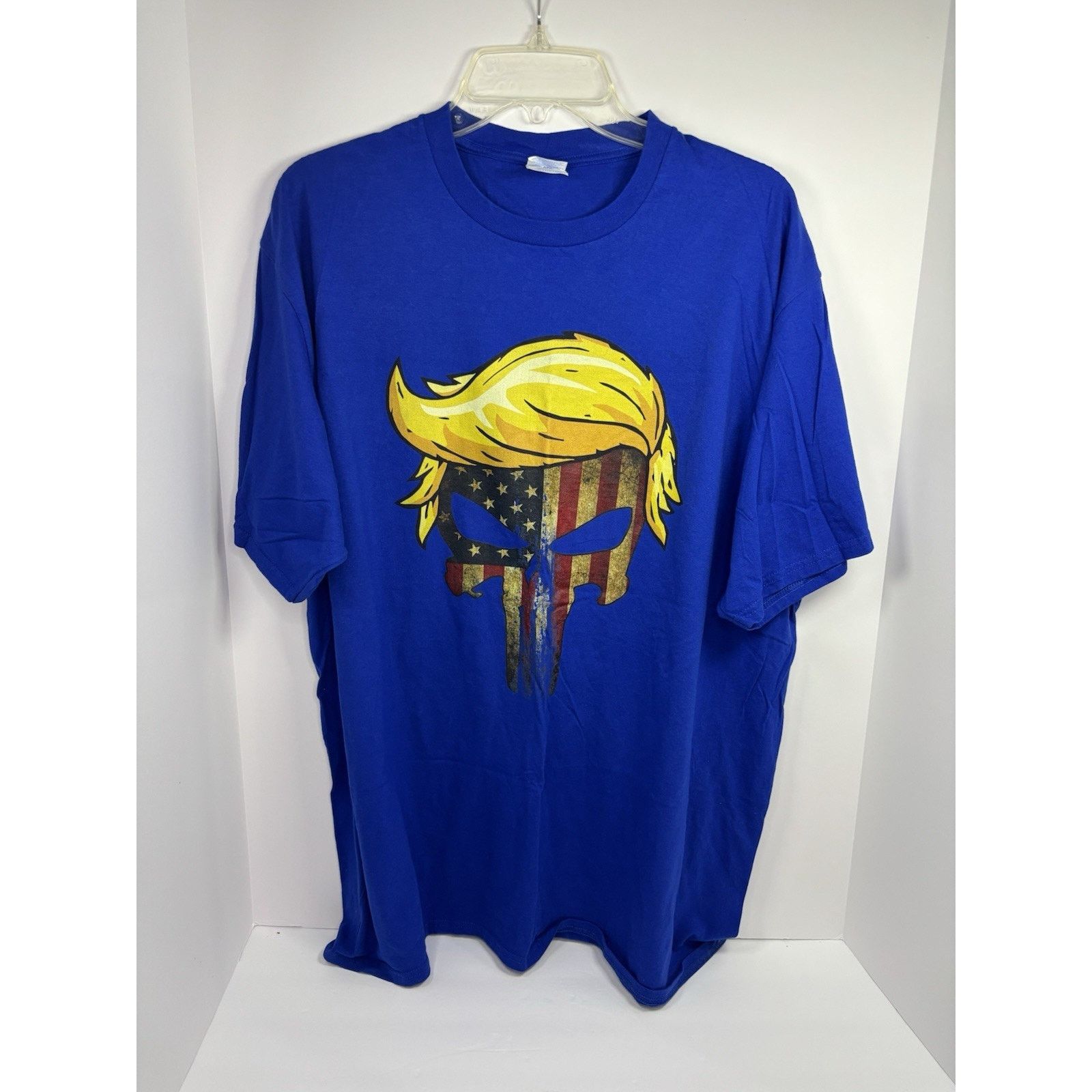 The Unbranded Brand Trump Punisher Skull Tee 2XL Blue USA Flag Hair Graphic Size US XXL / EU 58 / 5 - 1 Thumbnail