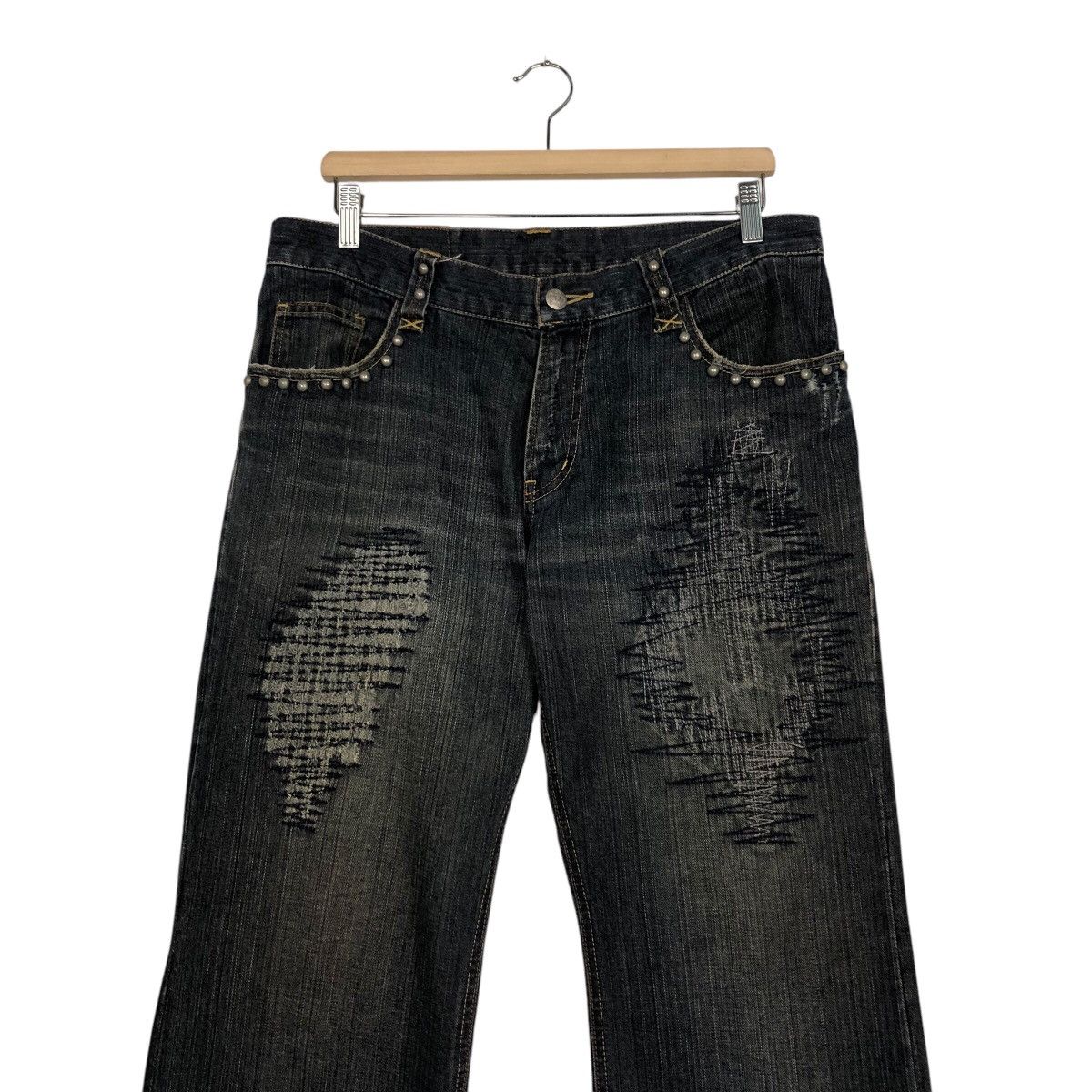 Hysteric Glamour 📌Vintage Bow Cut Design Punk Style Denim Pants Biker Size 34" / US 12 / IT 48 - 5 Thumbnail