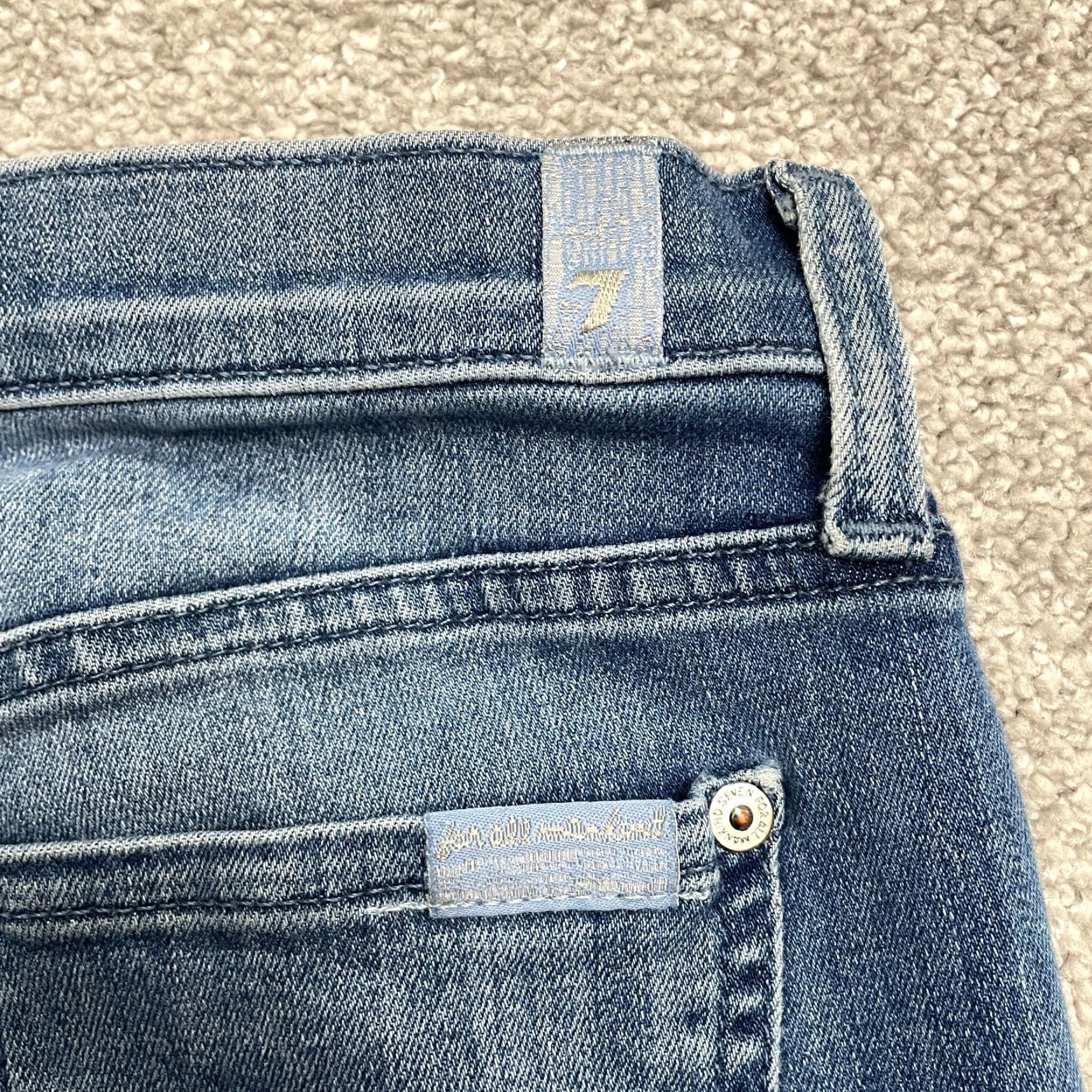 7 For All Mankind VINTAGE 7 For All Mankind Gwenevere Skinny Jeans Women 26 Blue Low Rise Distressed Stretch Denim Size 26" / US 2 / IT 38 - 4 Thumbnail