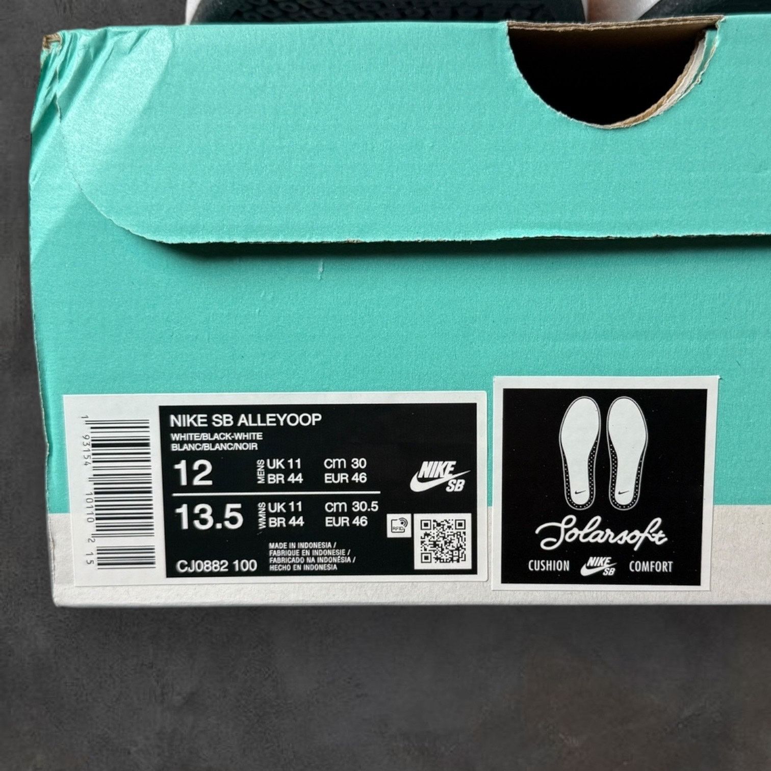 Nike Nike SB Alleyoop White/Black Size 12 CJ0882-100 NIB Size US 12 / EU 45 - 4 Thumbnail