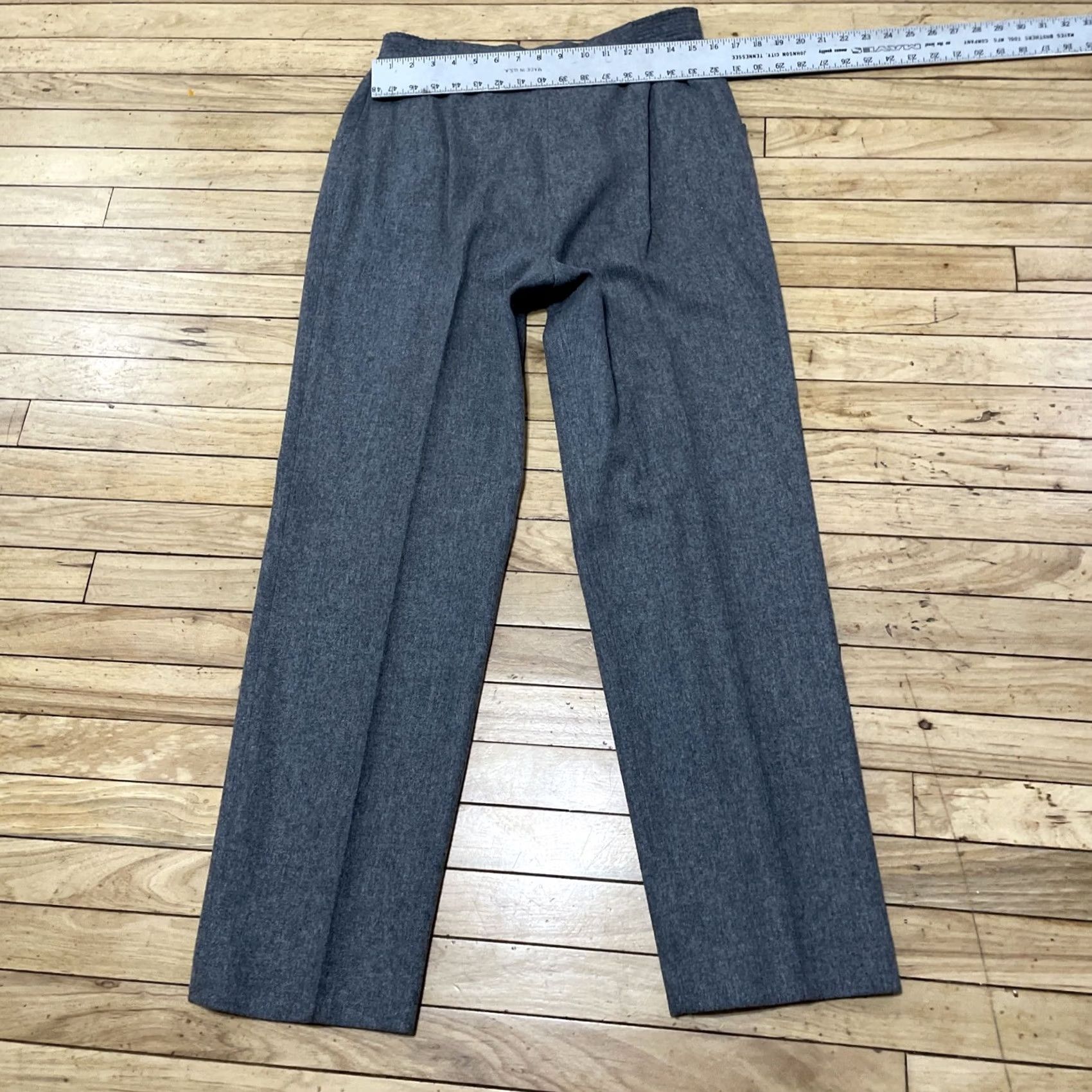 Vintage VINTAGE Collectibles Gray Wool Dress Pants Women 14 32x30 Flat Front Zipper Button USA Made Professional Size 36" / US 14 / IT 50 - 7 Thumbnail
