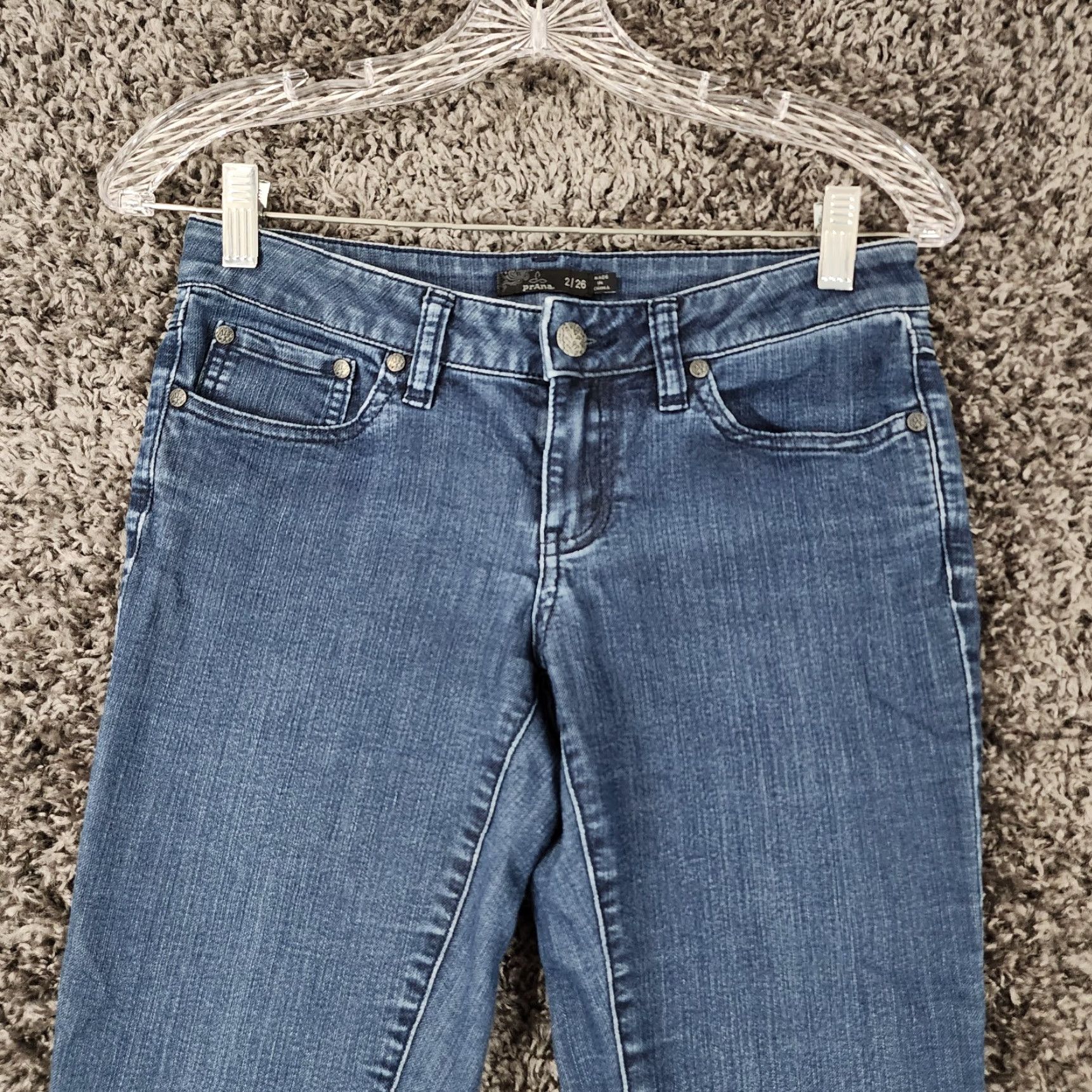 Prana prAna Women's Straight Leg Jeans Size 2 Blue Regular Size 26" / US 2 / IT 38 - 2 Thumbnail