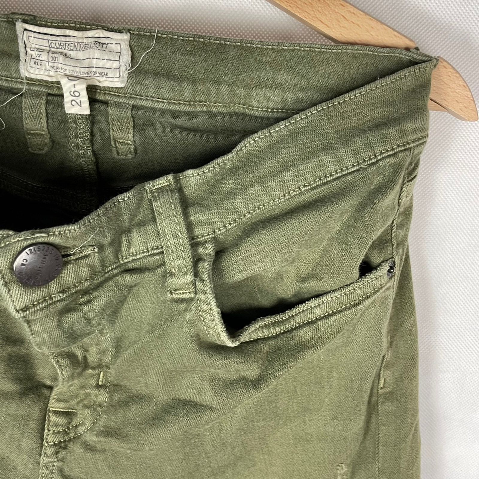 Current/Elliot CURRENT ELLIOTT DISTRESSED JEANS COLOUR ARMY GREEN SIZE 26 Size 26" / US 2 / IT 38 - 2 Thumbnail