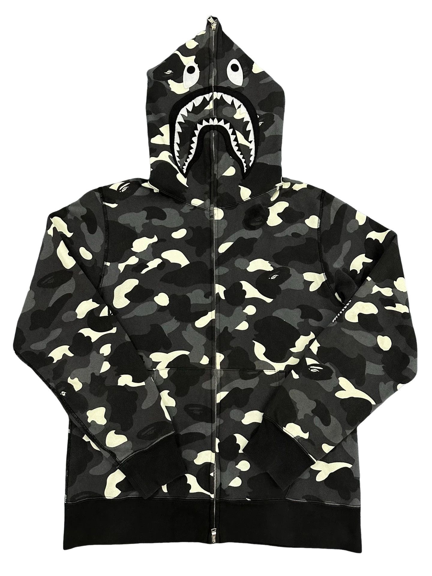 Bape Bape Camo Full Zip Shark Hoodie Size XL Size US XL / EU 56 / 4 - 1 Thumbnail