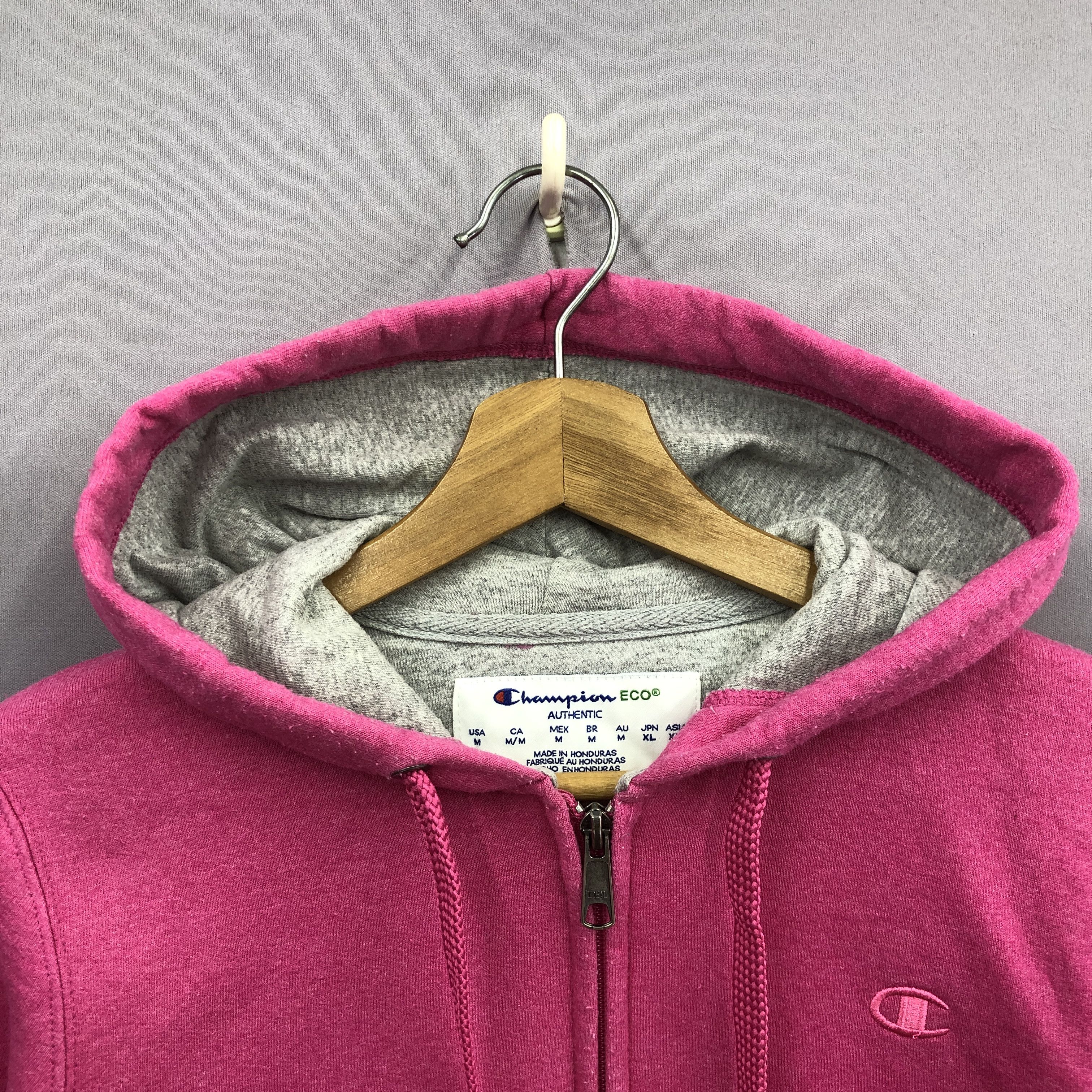 Champion Vintage Champion Pink Hooded Sweater Hood Zipper Sweatshirt Size US M / EU 48-50 / 2 - 4 Thumbnail