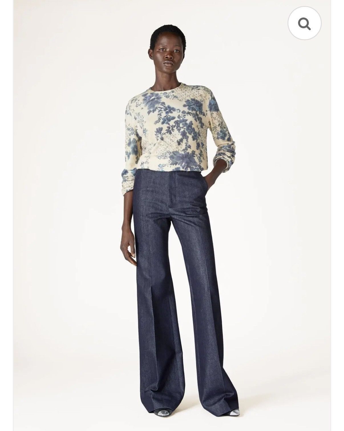 Loro Piana LORO PIANA BLUE EYES FLORAL CASHMERE SILK SWEATERS Size L / US 10 / IT 46 - 1 Thumbnail