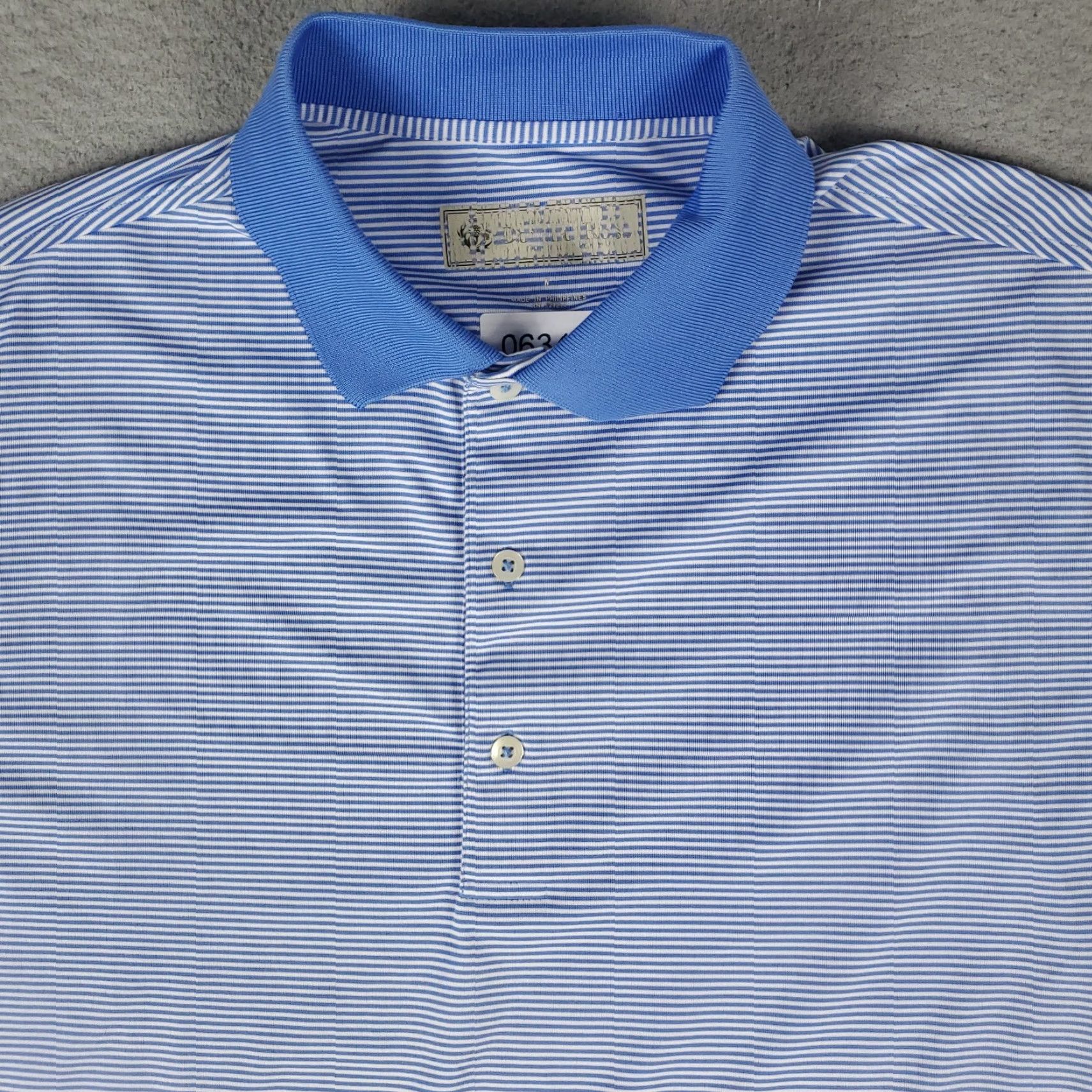 Vintage Donald Ross Polo Shirt Mens Size Medium Blue Striped Golf Short Sleeve Size US M / EU 48-50 / 2 - 2 Thumbnail