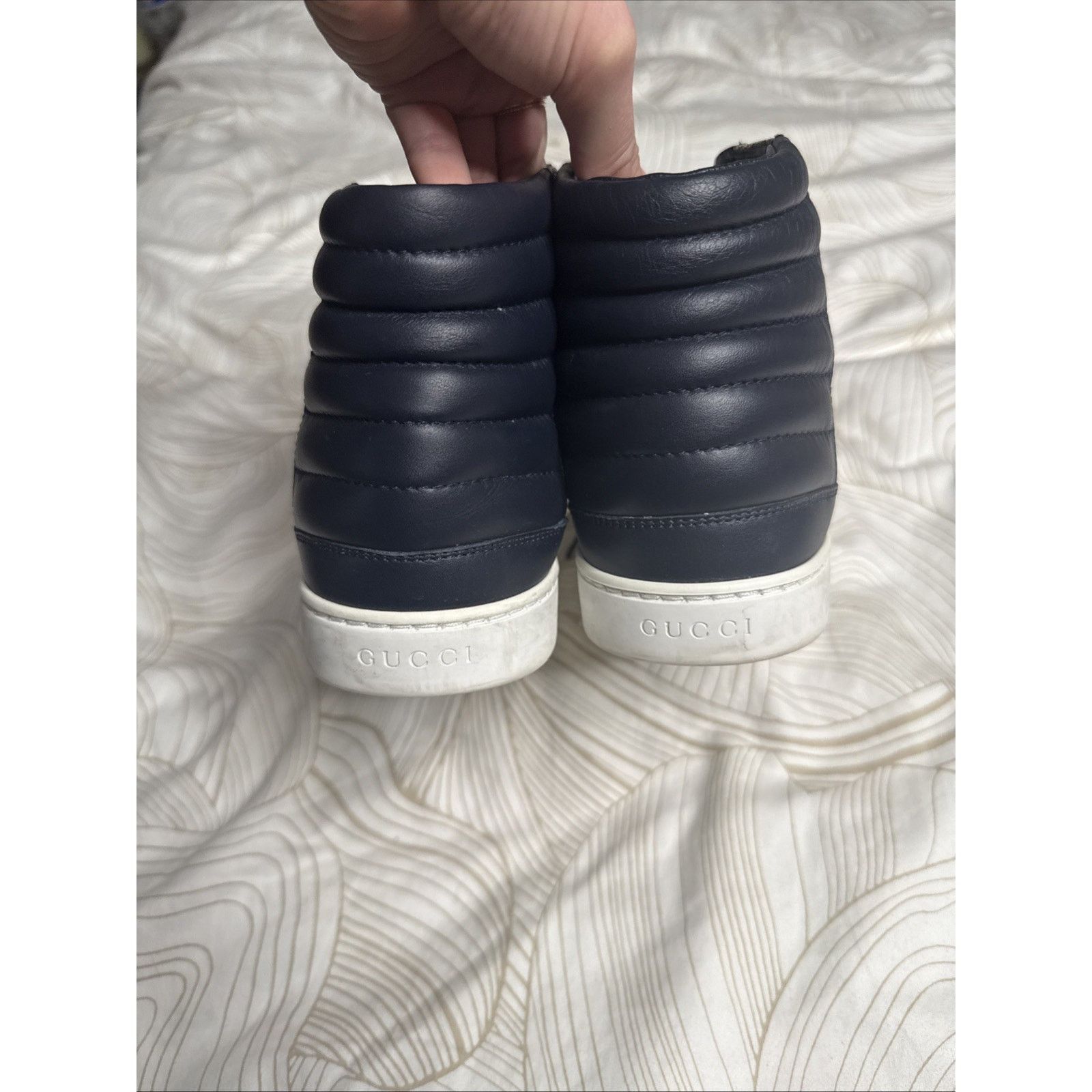 Gucci Gucci Men’s High Top Sneakers, Navy, Size 8.5 US Size US 8.5 / EU 41-42 - 4 Thumbnail