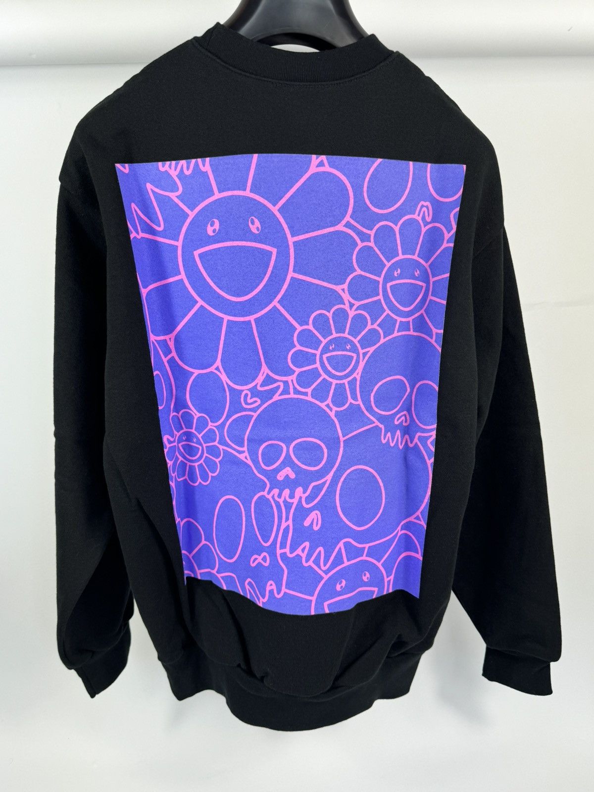 image of Tm/ Kk Complexcon Takashi Murakami Skull Flower Print Jumper 1/300 in Black, Men's (Size Medium)