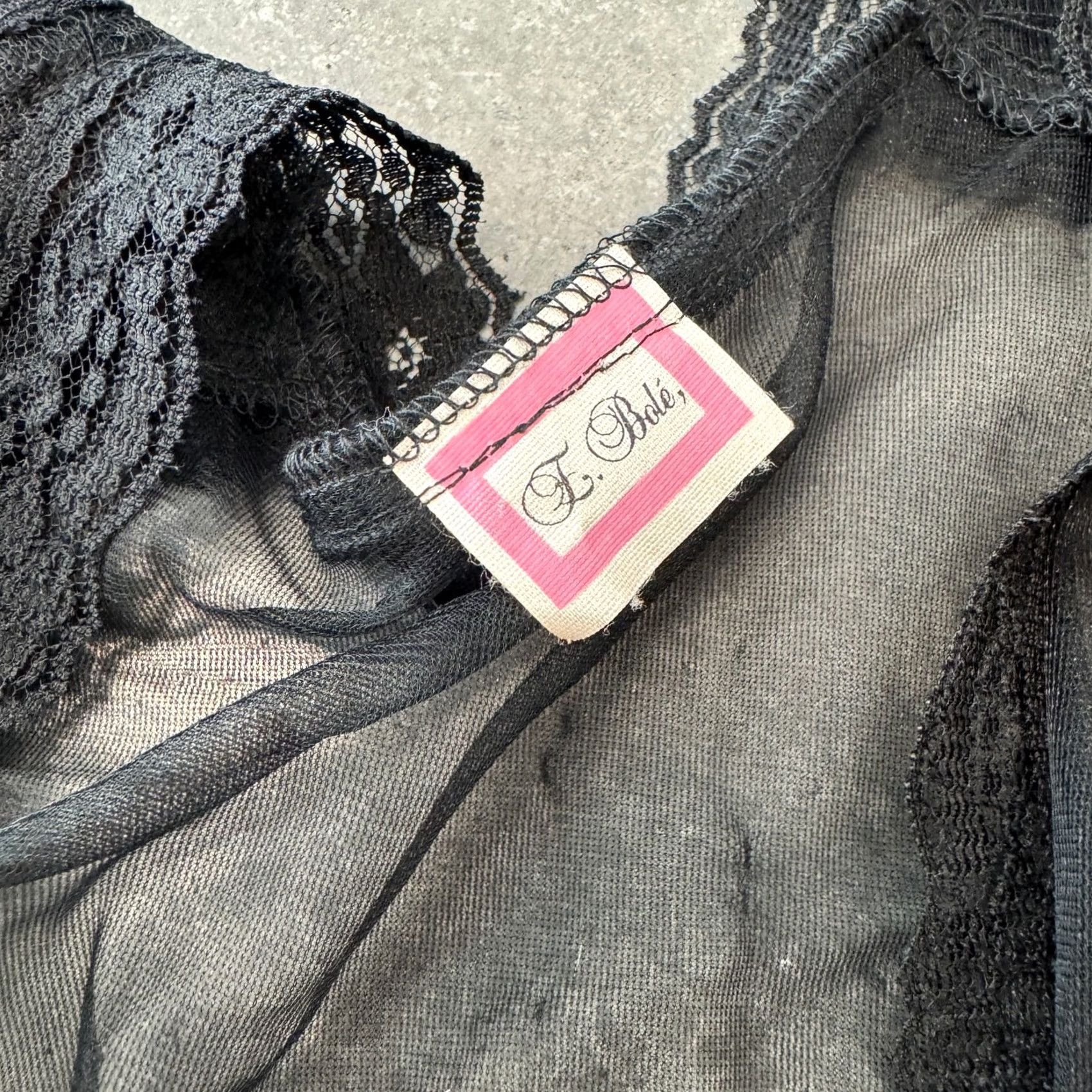 Vintage VINTAGE Y2K 90'S Full Micro Sheer Lace Black Lingerie Slip Blouse Longsleeve M Shirt Womens XS? Size M / US 6-8 / IT 42-44 - 3 Thumbnail