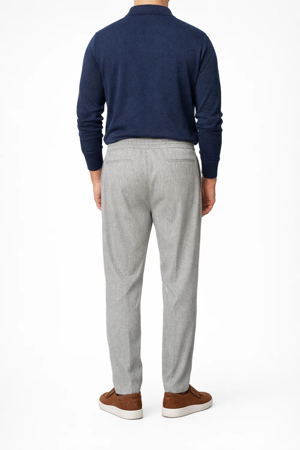 Ermenegildo Zegna ERMENEGILDO ZEGNA Gray Wool-Cashmere-Silk Drawstring Size US 36 / EU 52 - 2 Thumbnail
