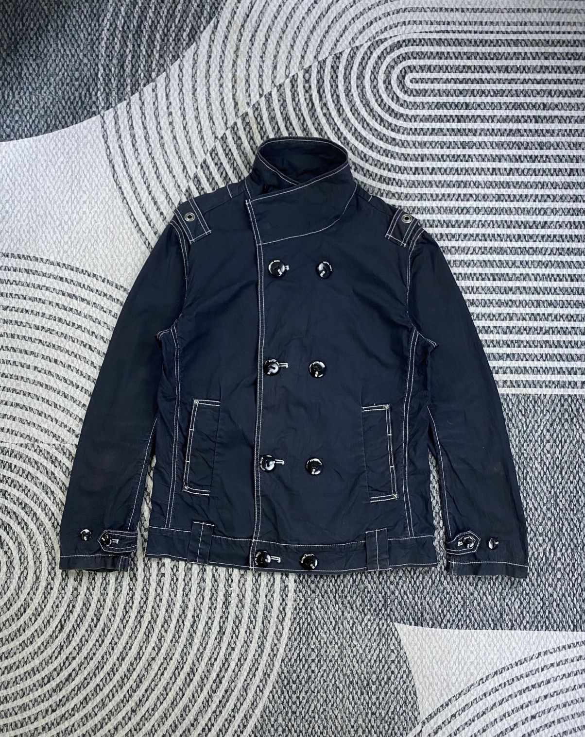 Japanese Brand Vtg Oilcake Premium Black Double Collar Jacket Size US M / EU 48-50 / 2 - 3 Thumbnail