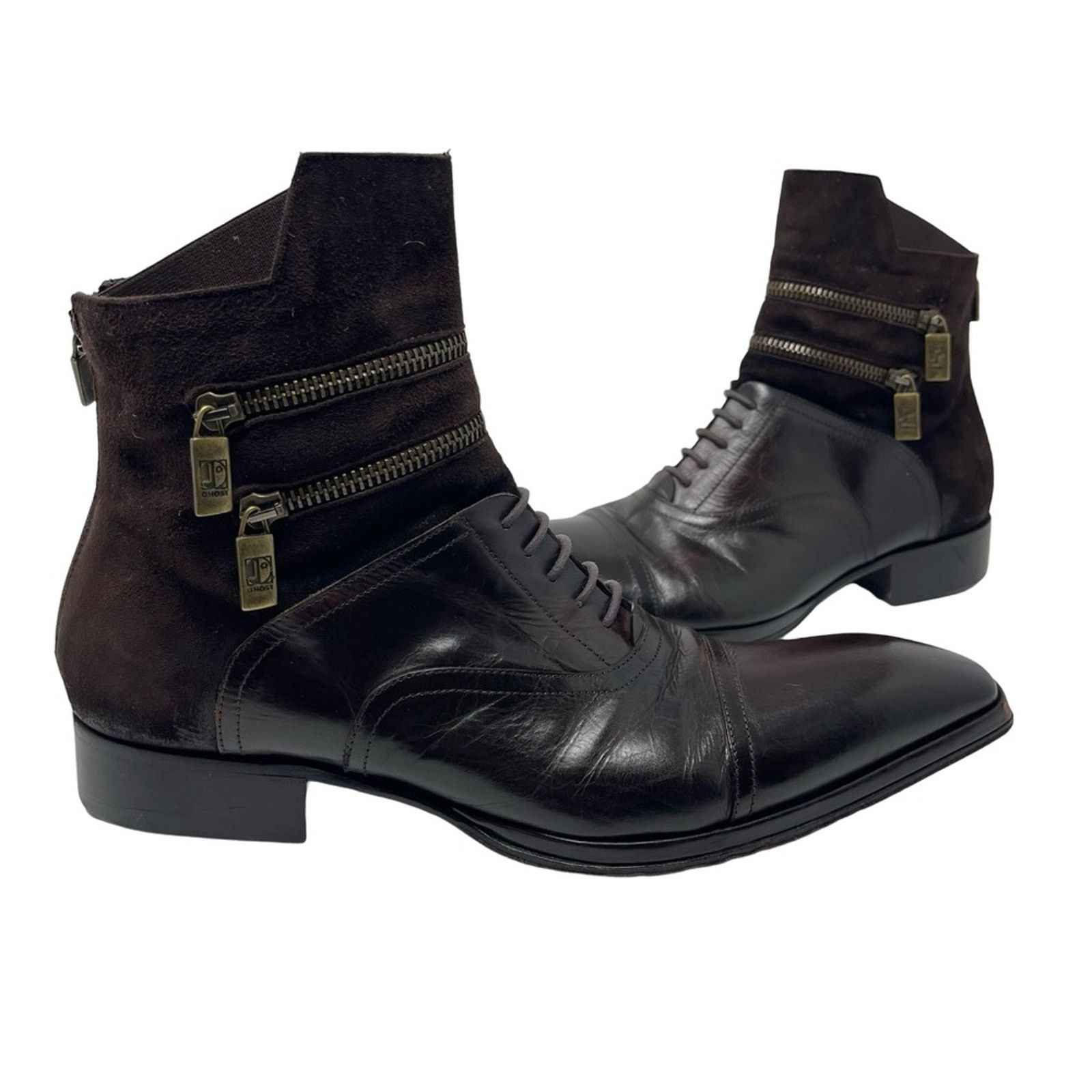 Jo Ghost Jo Ghost 3134 Brown 100% Leather Suede Back zip Boots Size US 8 / EU 41 - 1 Thumbnail