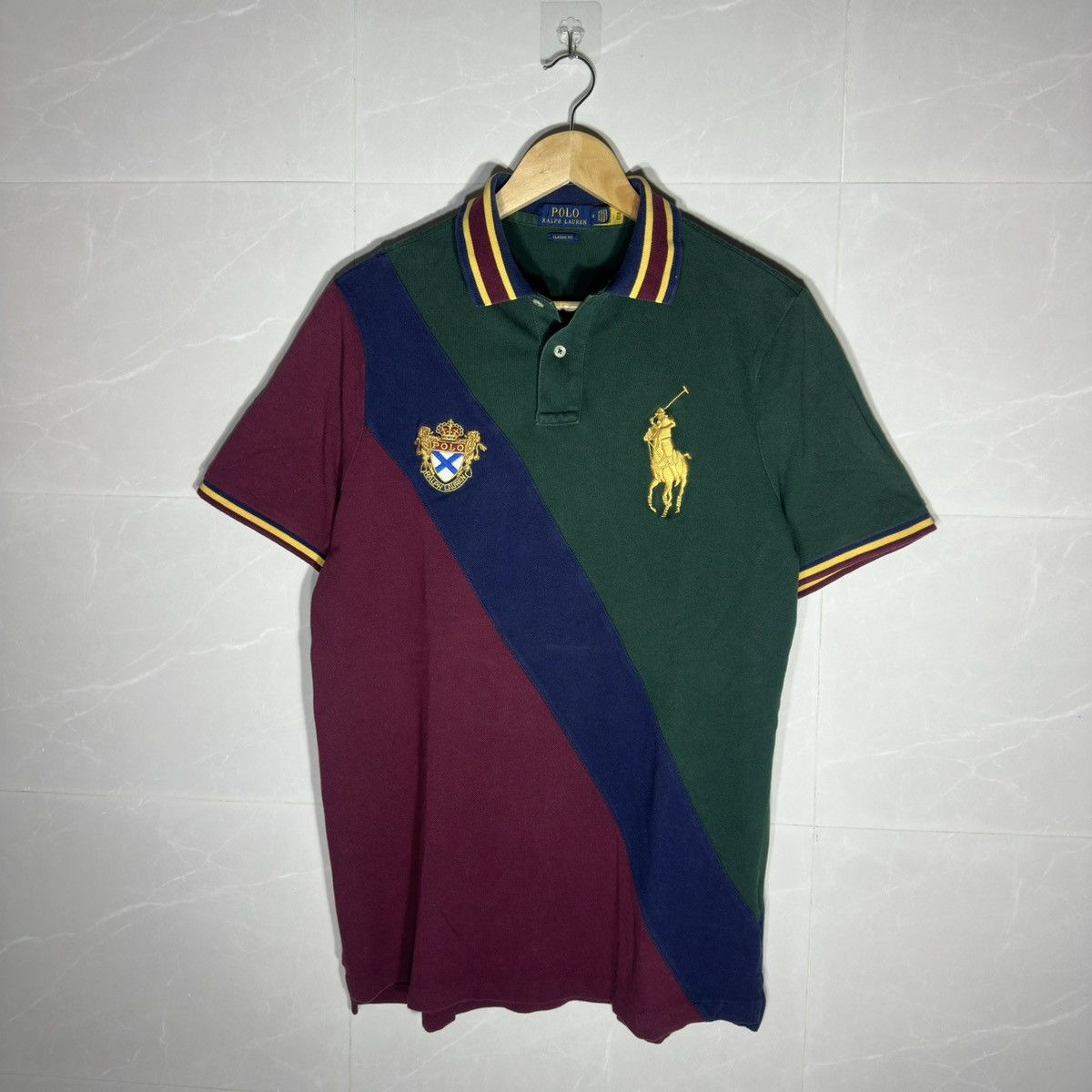Polo Ralph Lauren Polo Ralph Lauren Big Pony Colorblock Crest Polo - Medium Size US M / EU 48-50 / 2 - 2 Thumbnail