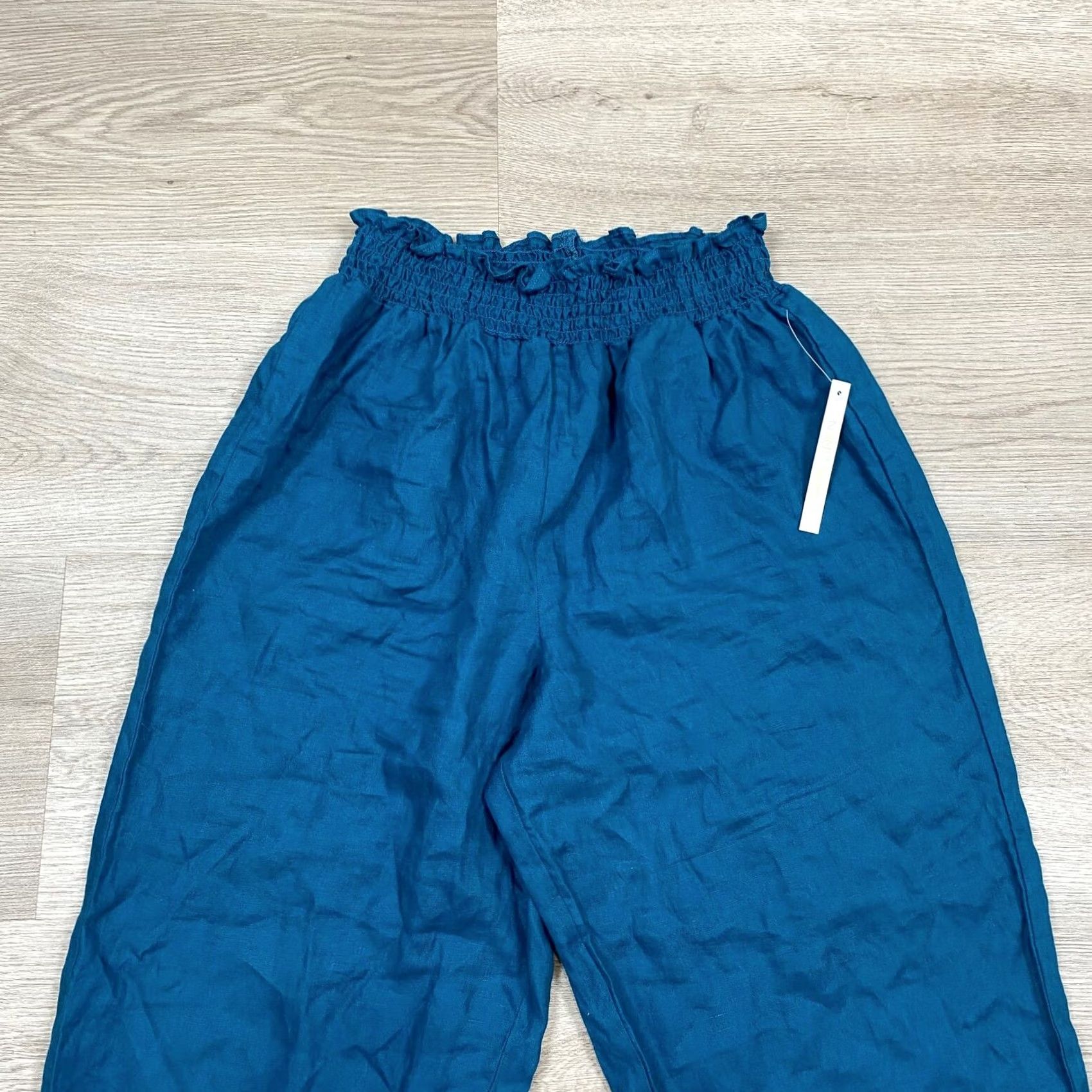 Vintage House of Harlow 1960 100% Linen Pants Women's M Boho Blue Size 32" / US 10 / IT 46 - 2 Thumbnail