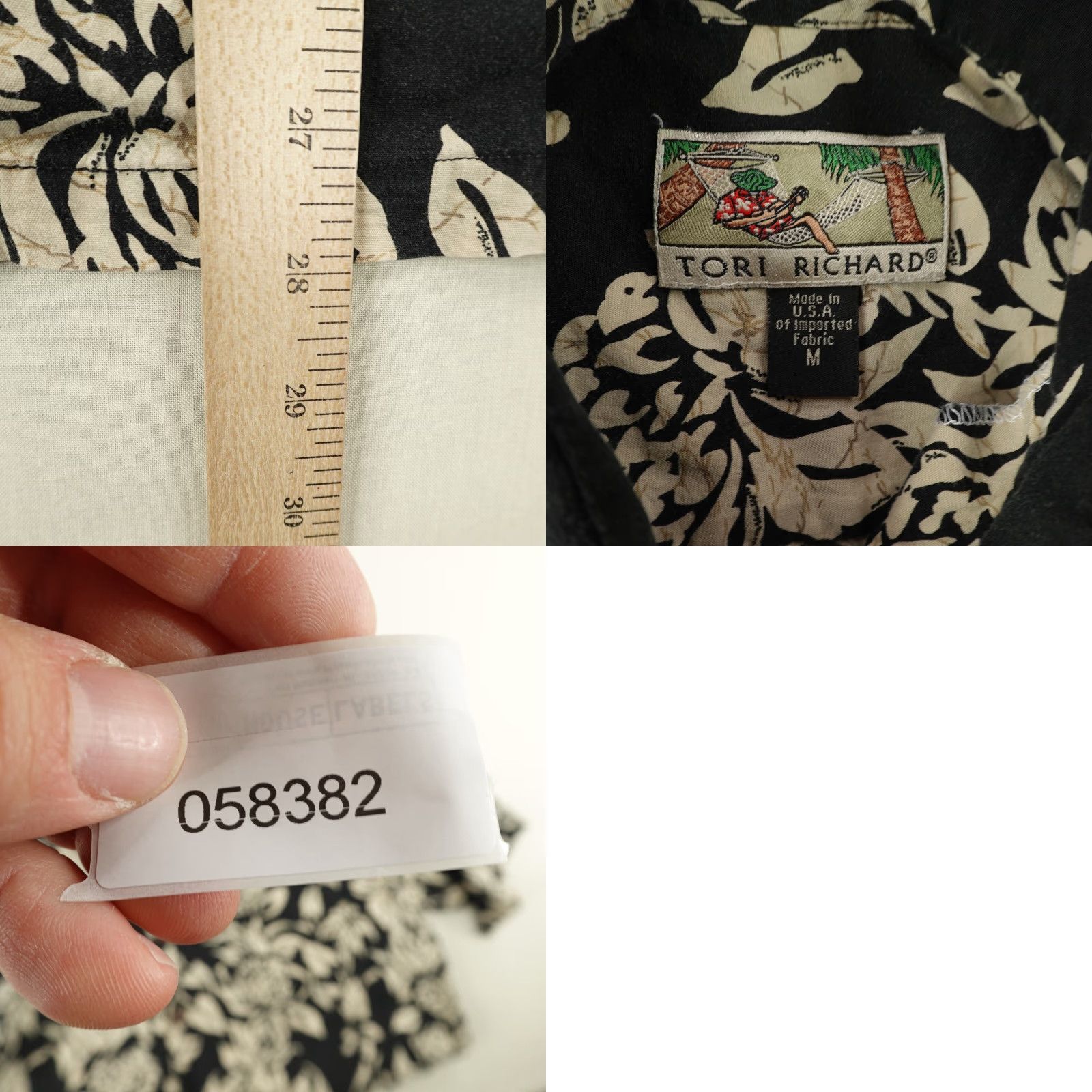 Tori Richard VINTAGE Tori Richard Men’s Short Sleeve Collared Button-Up Shirt Adult Medium Black Floral Hawaiian Tropical Beach 90s Size US M / EU 48-50 / 2 - 8 Thumbnail