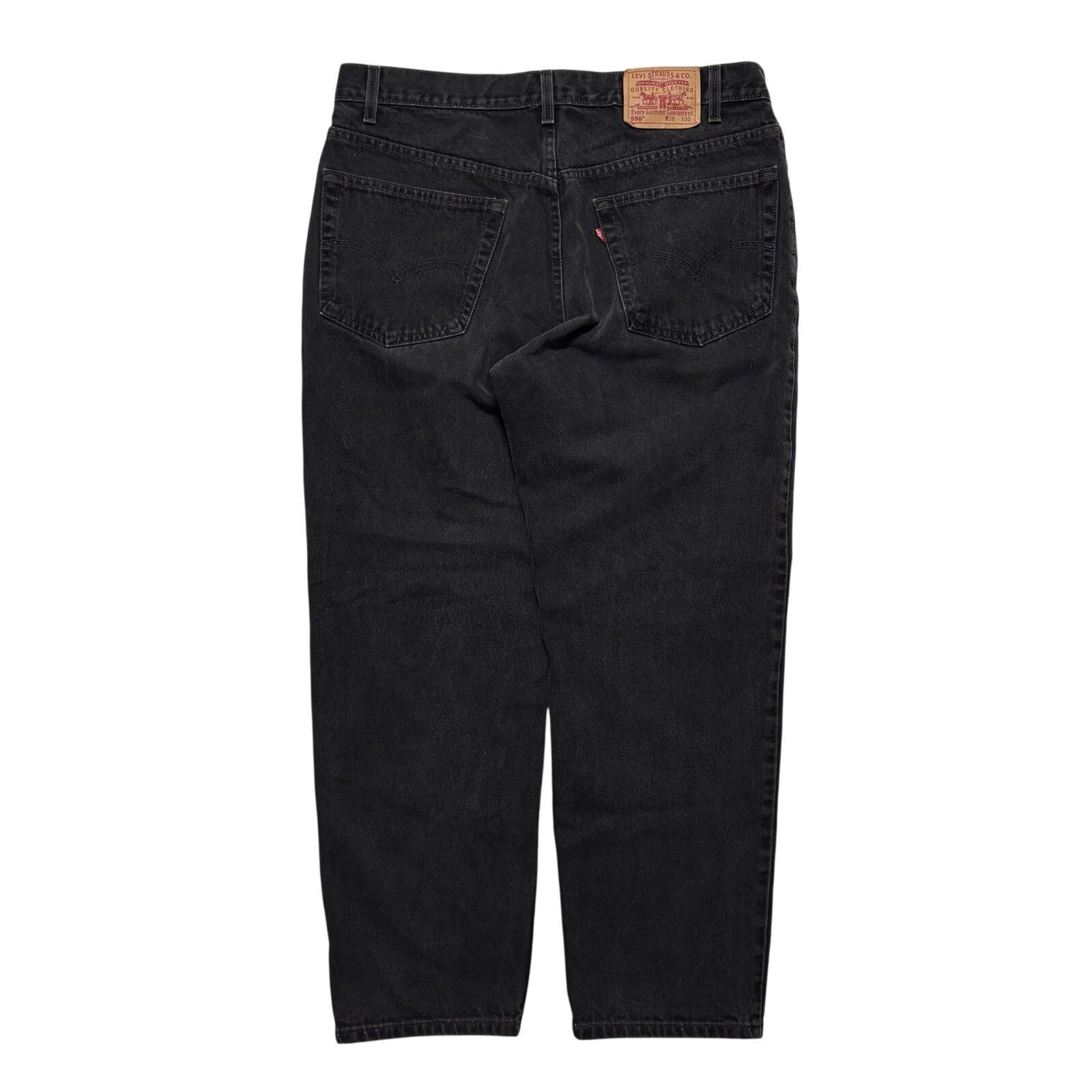 Levi's VTG 90s Levi's 550 Black Relaxed Fit Tapered Leg Denim Jeans Size US 36 / EU 52 - 5 Thumbnail