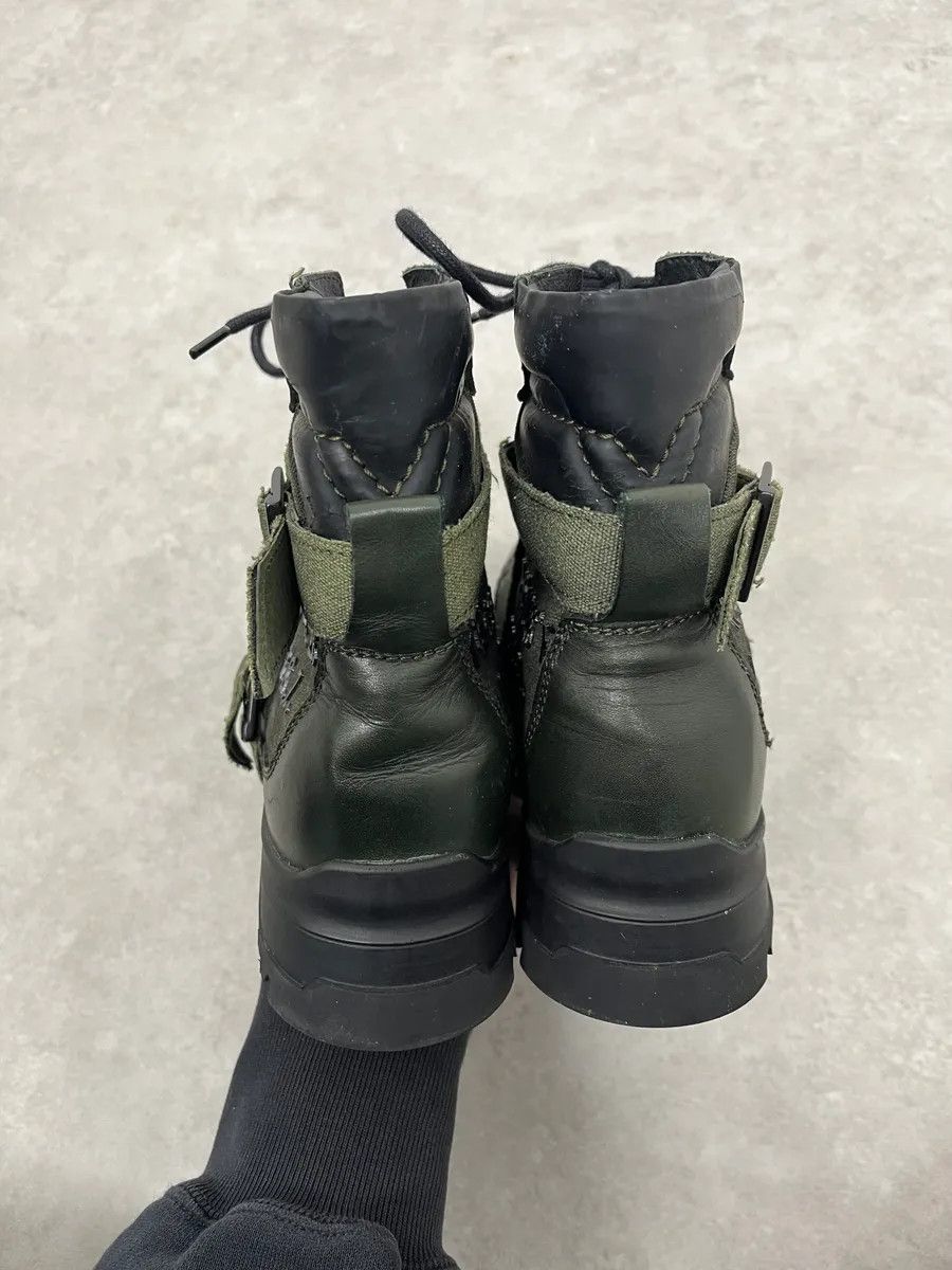 2000s Diesel Black & Green Military Combat Leather Boots