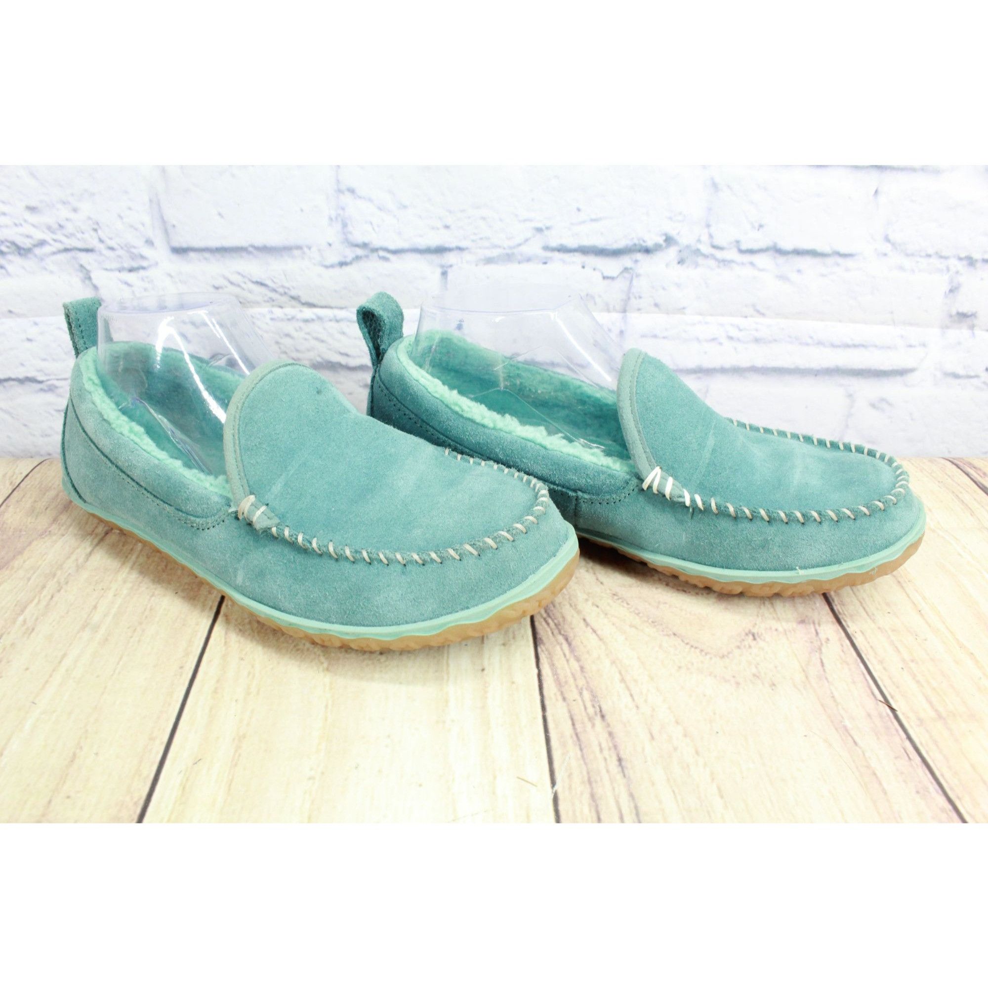 L.L. Bean LL Bean Green Fleece Lined Mountain Moccasins Size US 8 / IT 38 - 2 Thumbnail