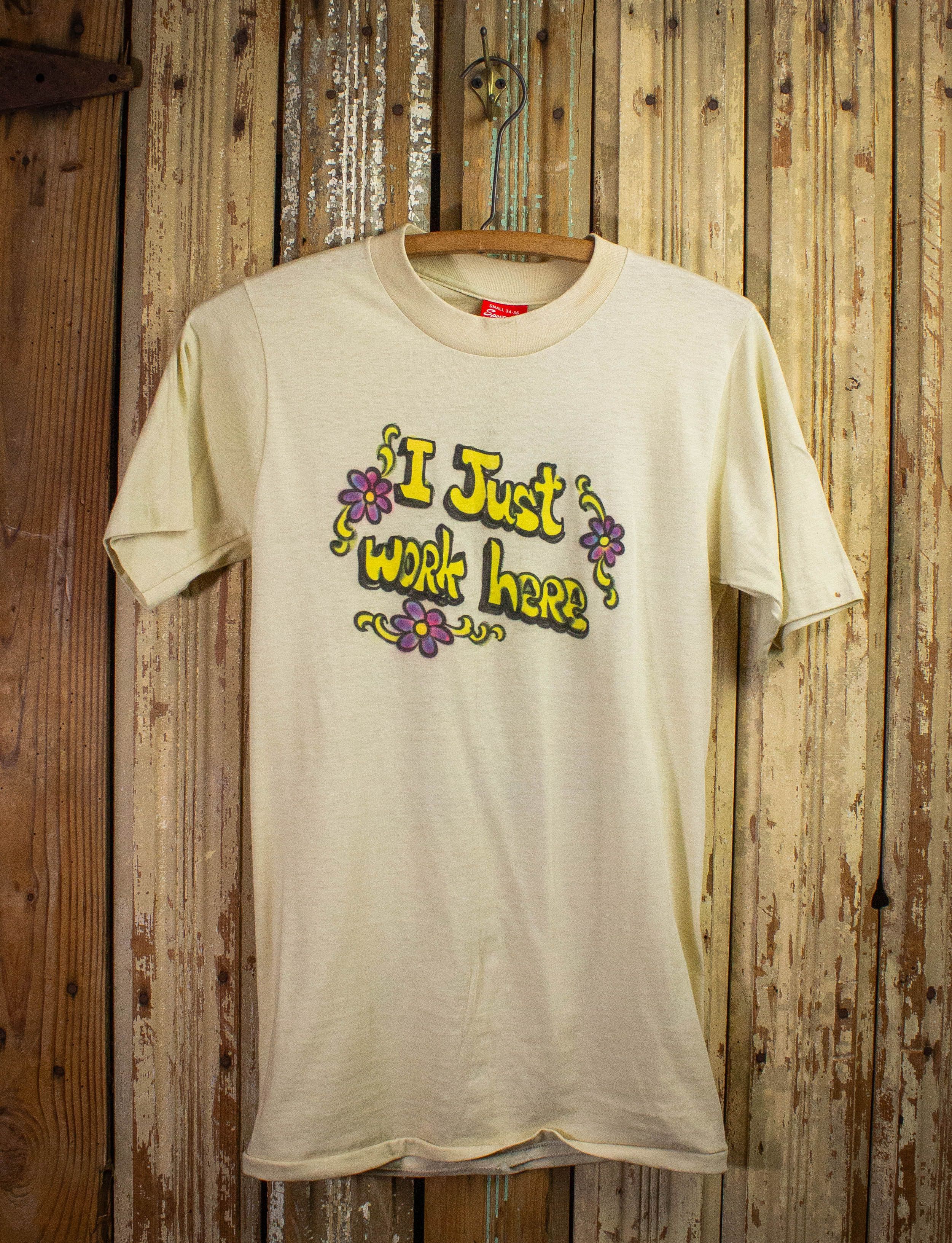 Vintage Mihitabel I Just Work Here Graphic T Shirt 60s