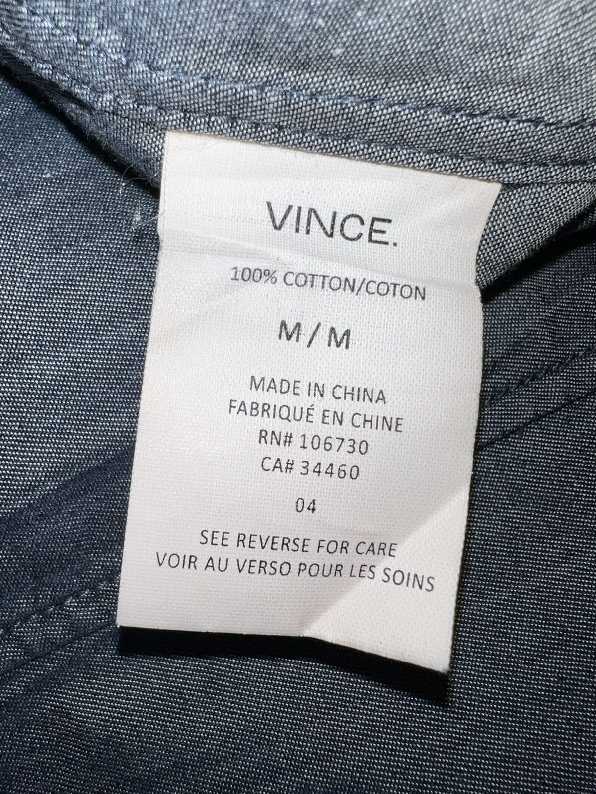 Vince Vince Chambray Button-Down Shirt, Slate Blue Size US M / EU 48-50 / 2 - 3 Thumbnail