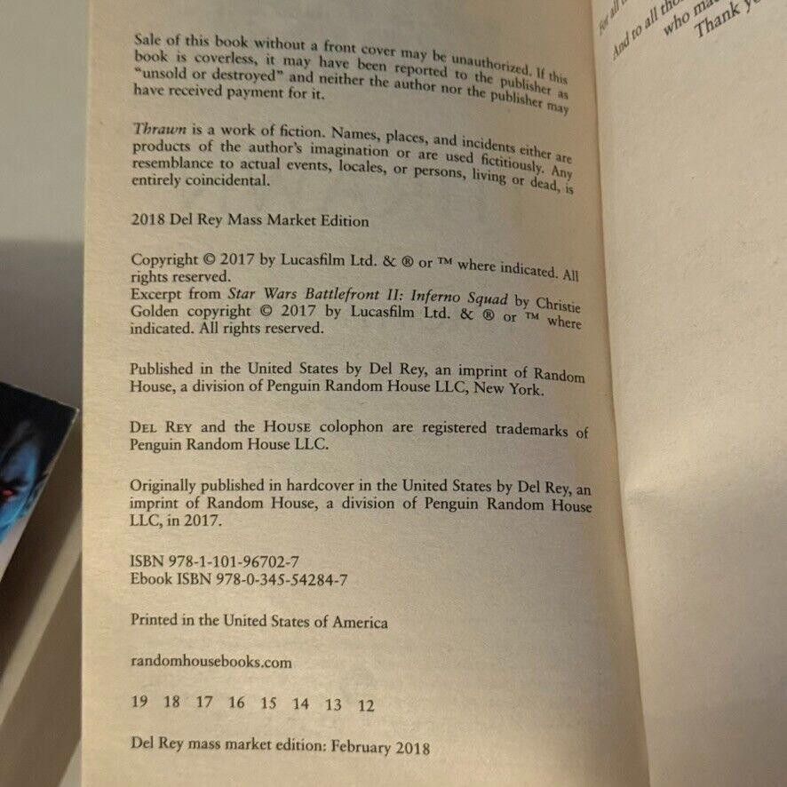 Designer Lot of 2 Star Wars Thrawn Books Rare First Printing MME Zahn Size ONE SIZE - 7 Thumbnail