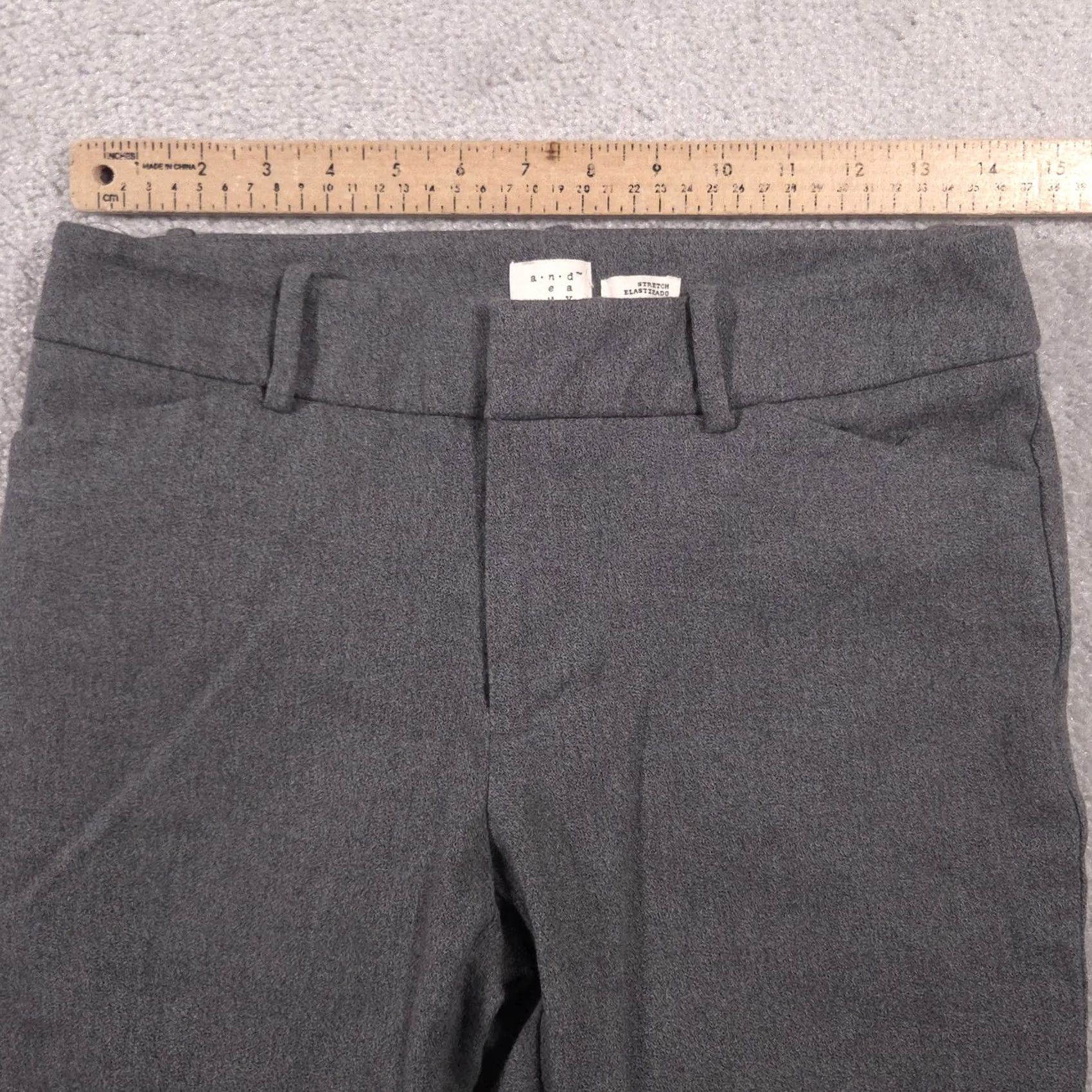Vintage A New Day Pants Womens 6 Gray Stretch Slim Fit Trousers Cotton Blend Dress Pants Casual Workwear Size 28" / US 6 / IT 42 - 7 Thumbnail