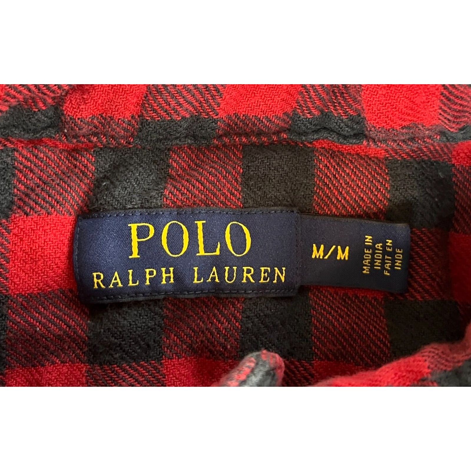 Polo Ralph Lauren Polo Ralph Lauren Men's Button-Up Shirt Buffalo Plaid Two-Ply Flannel Red 100% Cotton Size M Long Sleeve Classic Outdoor Pockets Mens Size US M / EU 48-50 / 2 - 6 Thumbnail