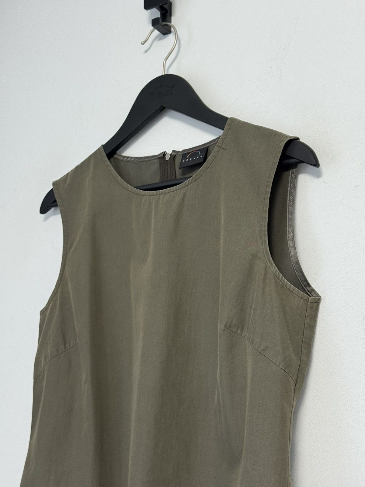 Bogner BOGNER Olive Green Shell Top Sleeveless Blouse Tank Shirt Size S / US 4 / IT 40 - 8 Thumbnail