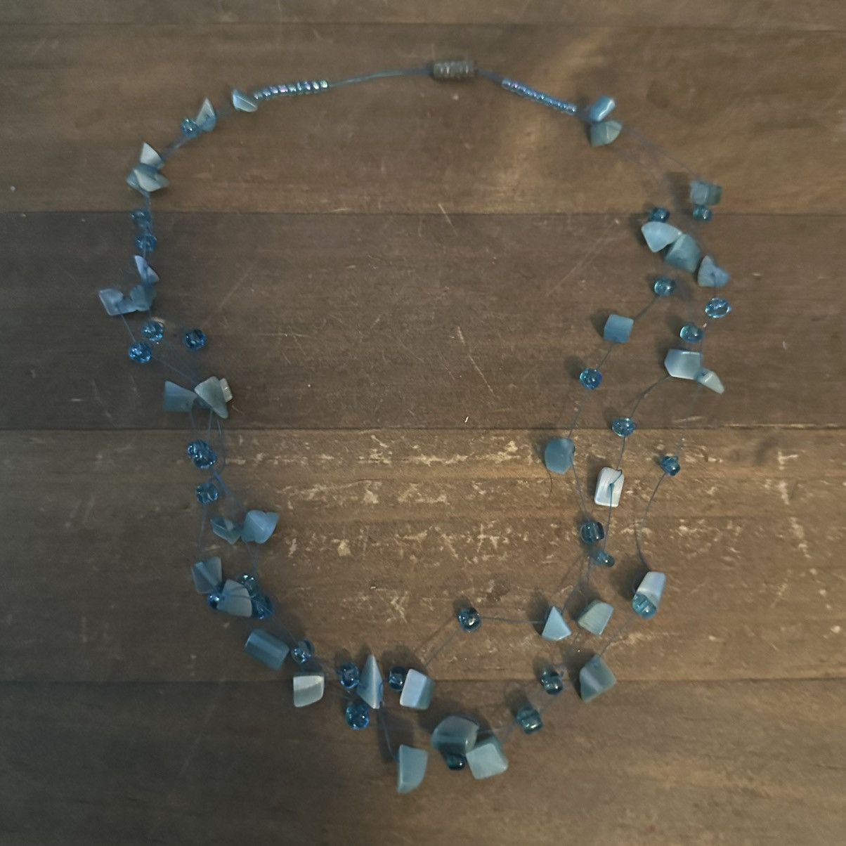 Vintage Vintage multi strand aqua blue shell chip necklace Size ONE SIZE - 2 Thumbnail