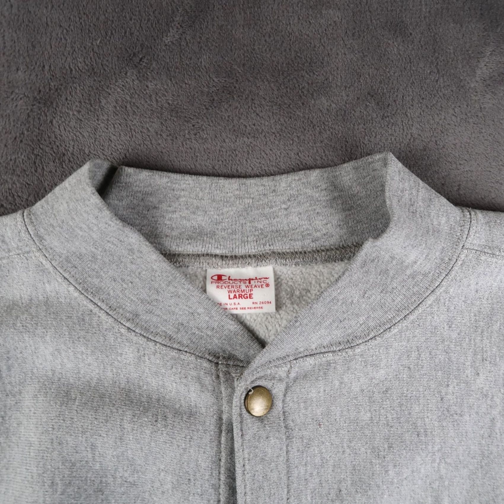 Champion VINTAGE Champion Reverse Weave Sweatshirt Cardigan L Gray USA Size US L / EU 52-54 / 3 - 3 Thumbnail
