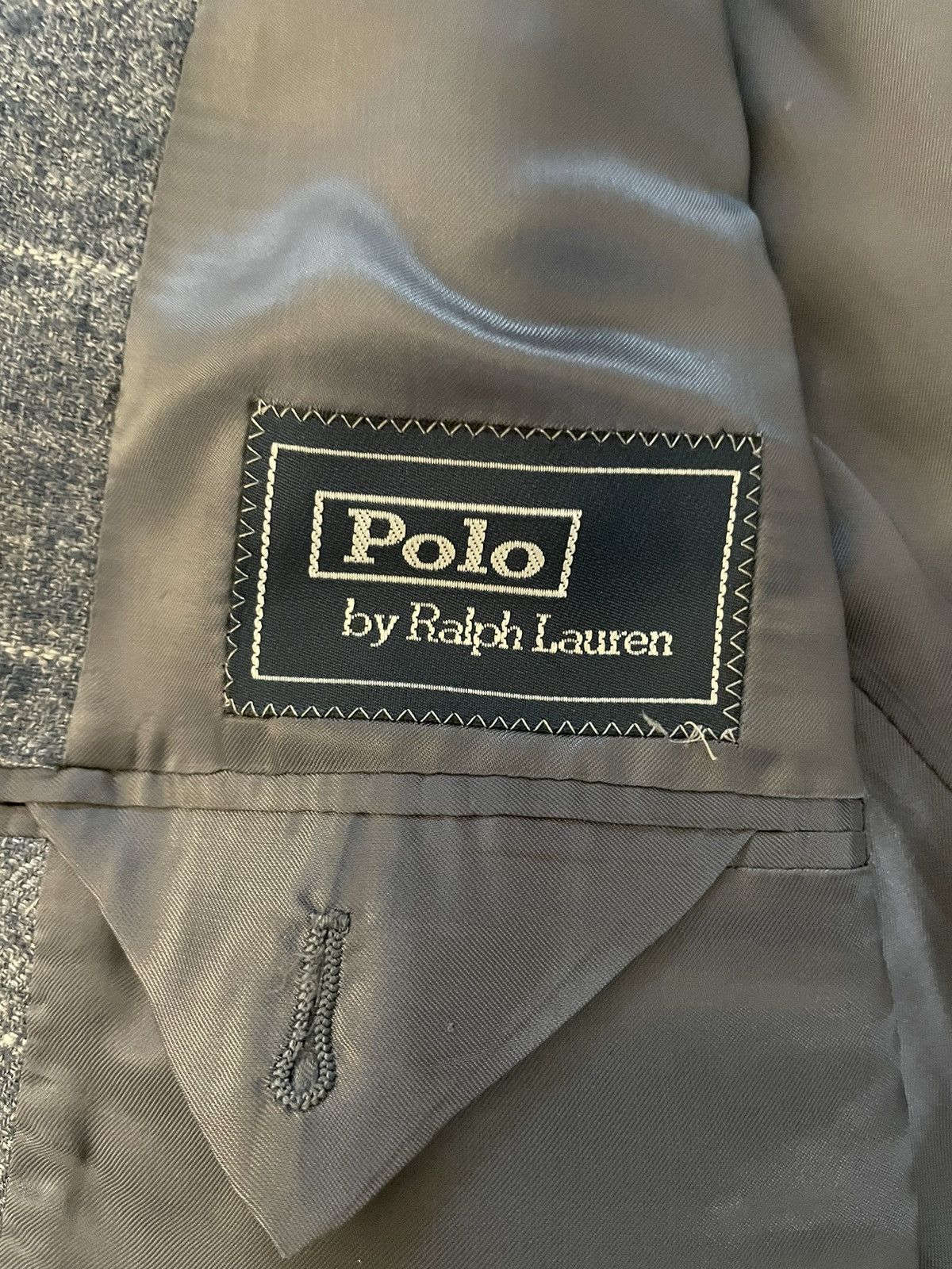 Polo Ralph Lauren × Vintage Windowpane Check Silk and Flax Jacket Size 46R - 6 Thumbnail