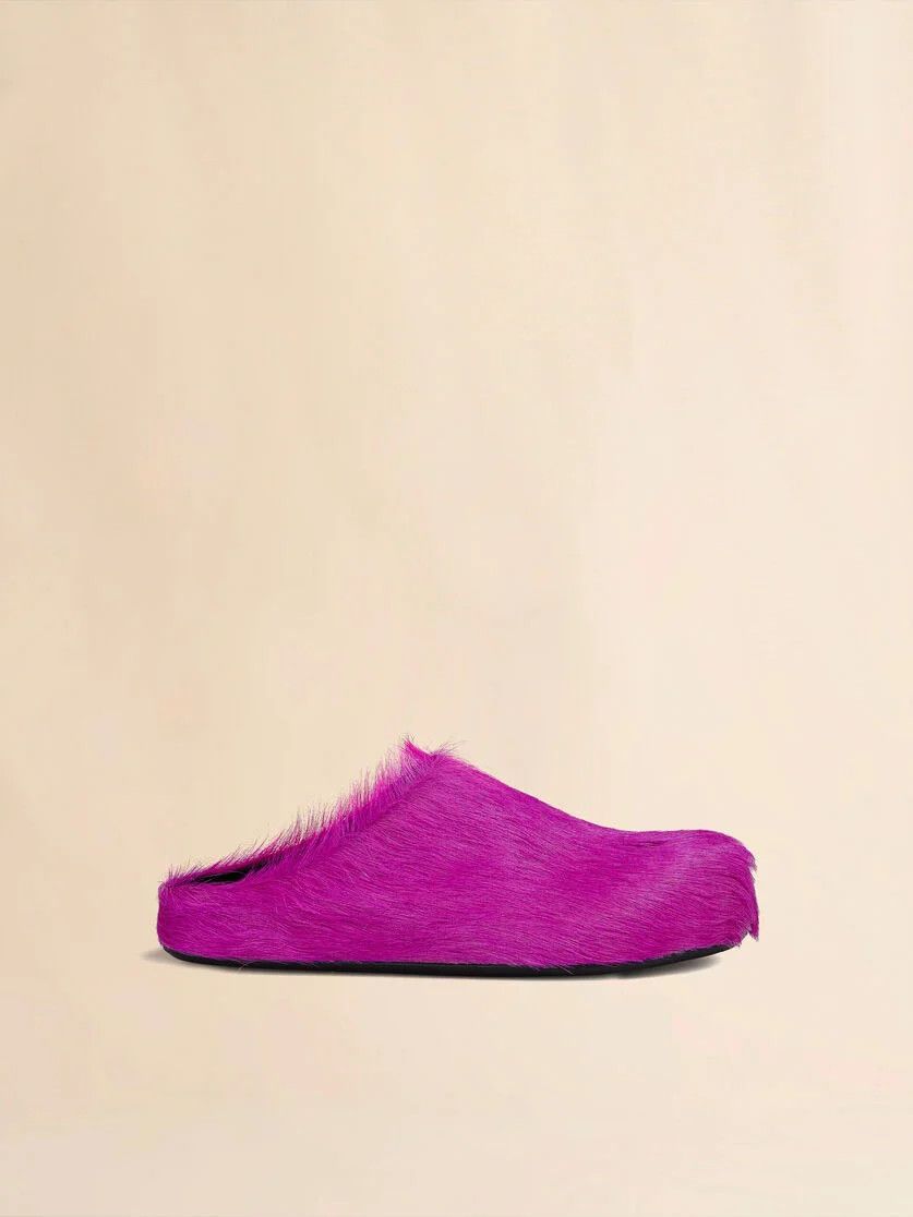 Marni o1f1d3z1225 Long Haircalfskin Fussbett Sabot Mules in Pink Size US 9 / EU 42 - 1 Thumbnail