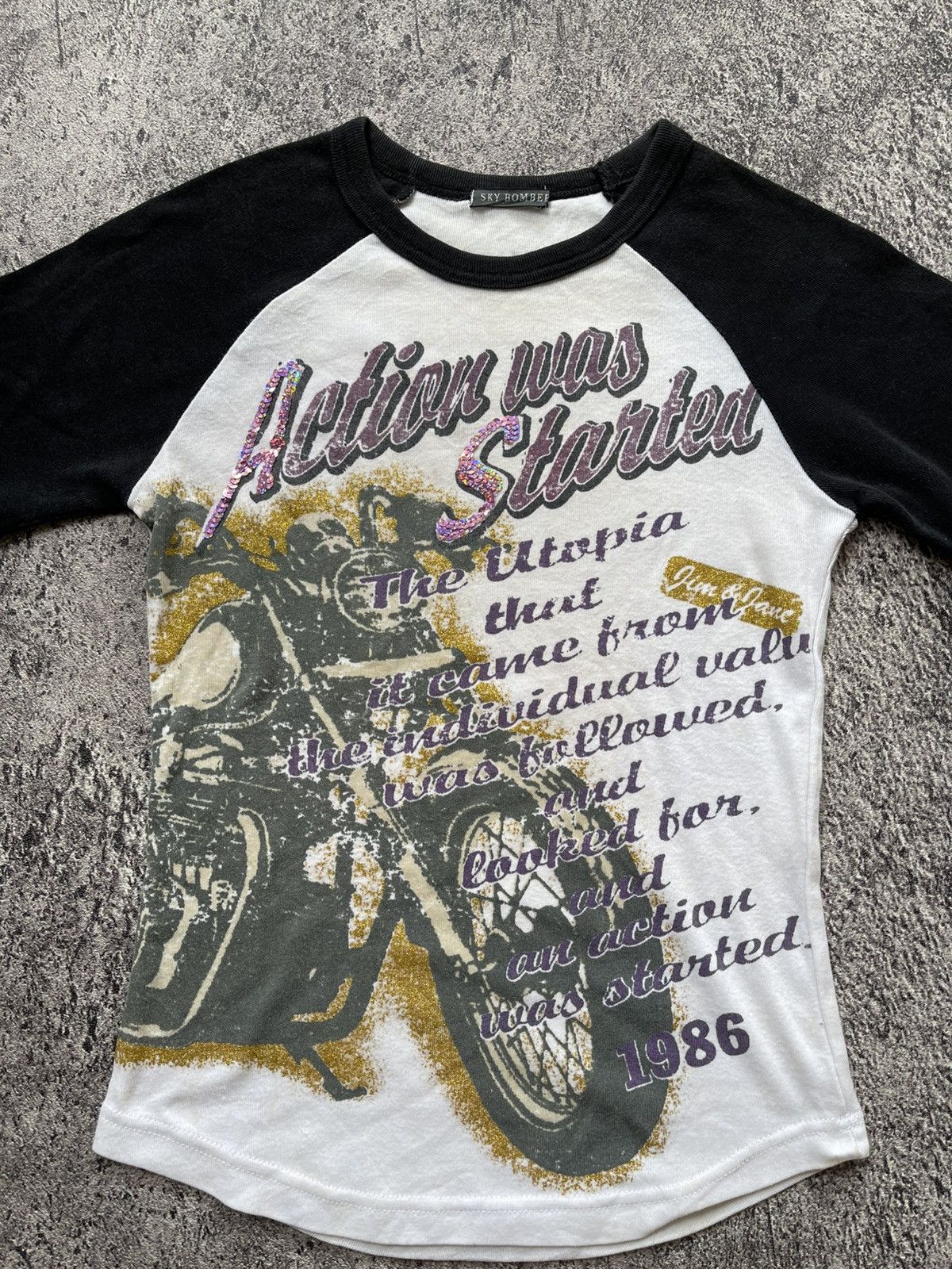 Japanese Brand Y2K Sky Bomber poem tshirt Size S / US 4 / IT 40 - 2 Thumbnail